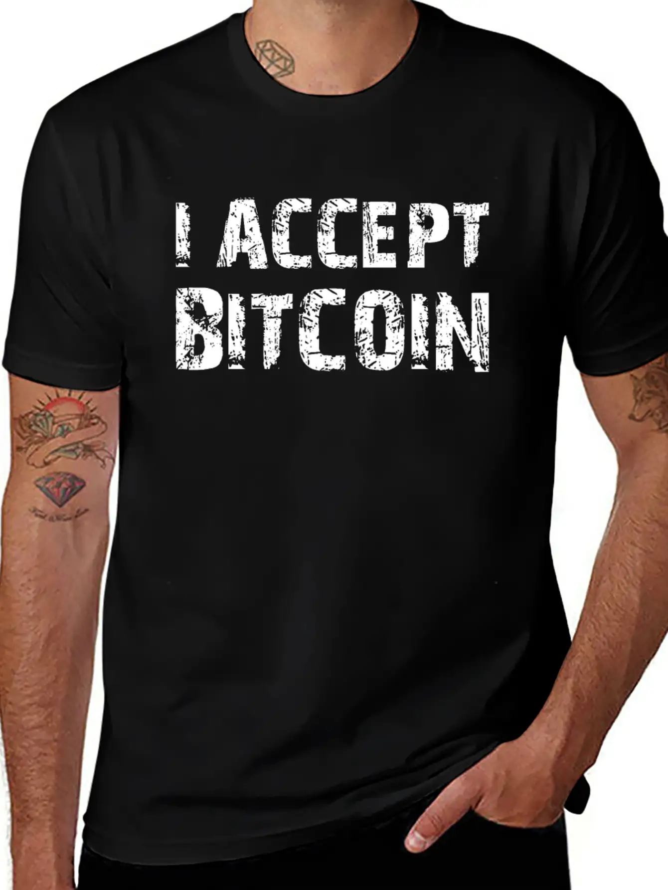 I Accept Bit Coin Crypto Currency Basic Graphic T-Shirt – Daily Comfort In Soft Cotton