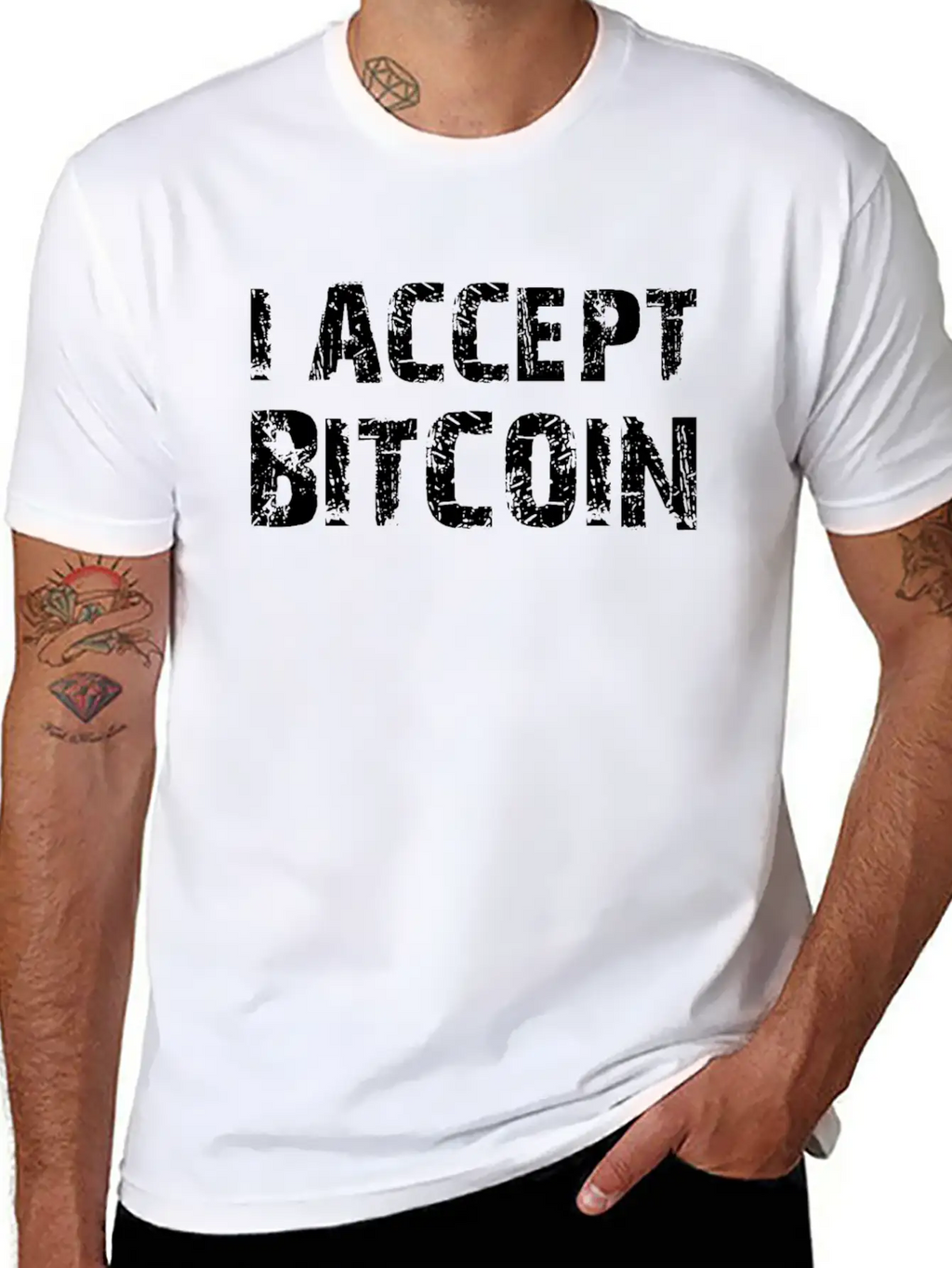 I Accept Bit Coin Crypto Currency Basic Graphic T-Shirt – Daily Comfort In Soft Cotton