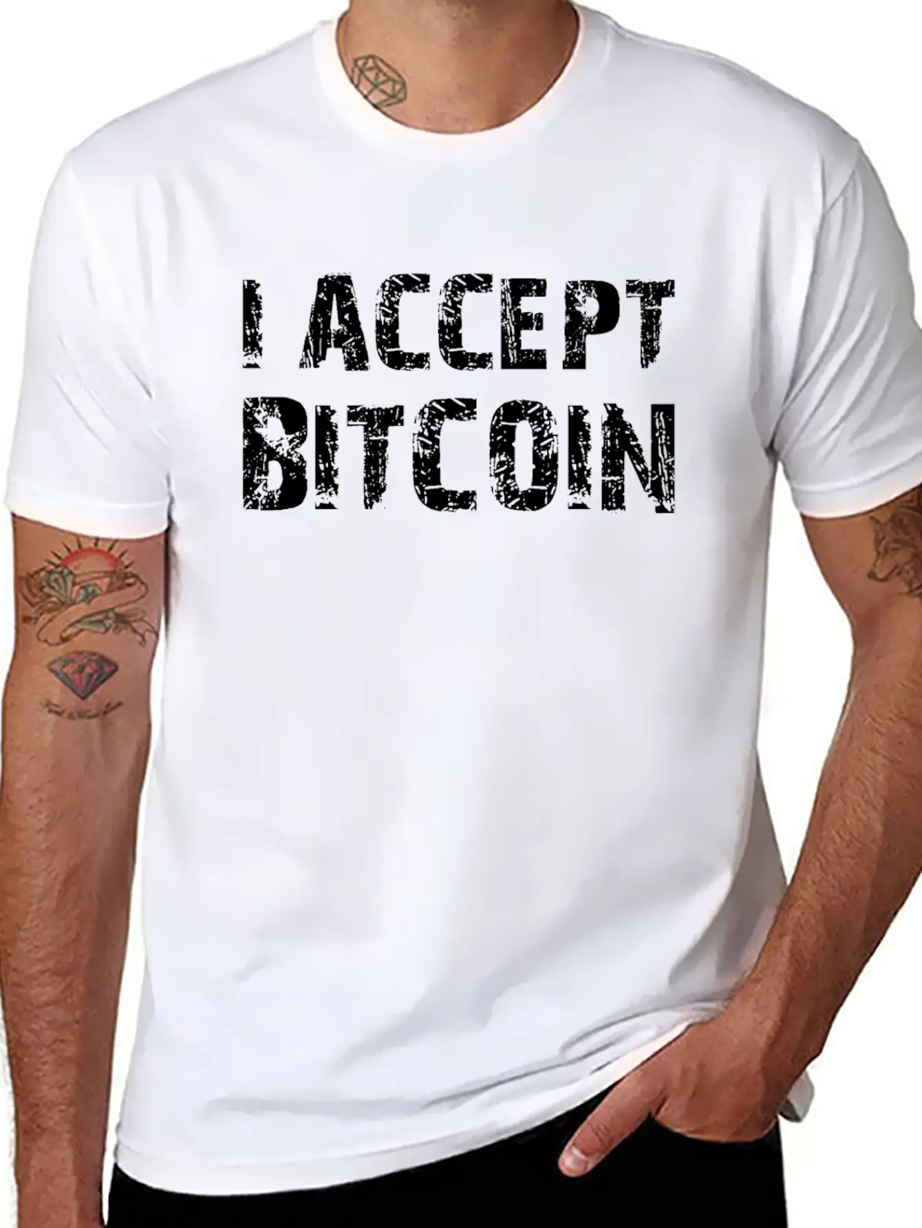 I Accept Bit Coin Crypto Currency Basic Graphic T-Shirt – Daily Comfort In Soft Cotton