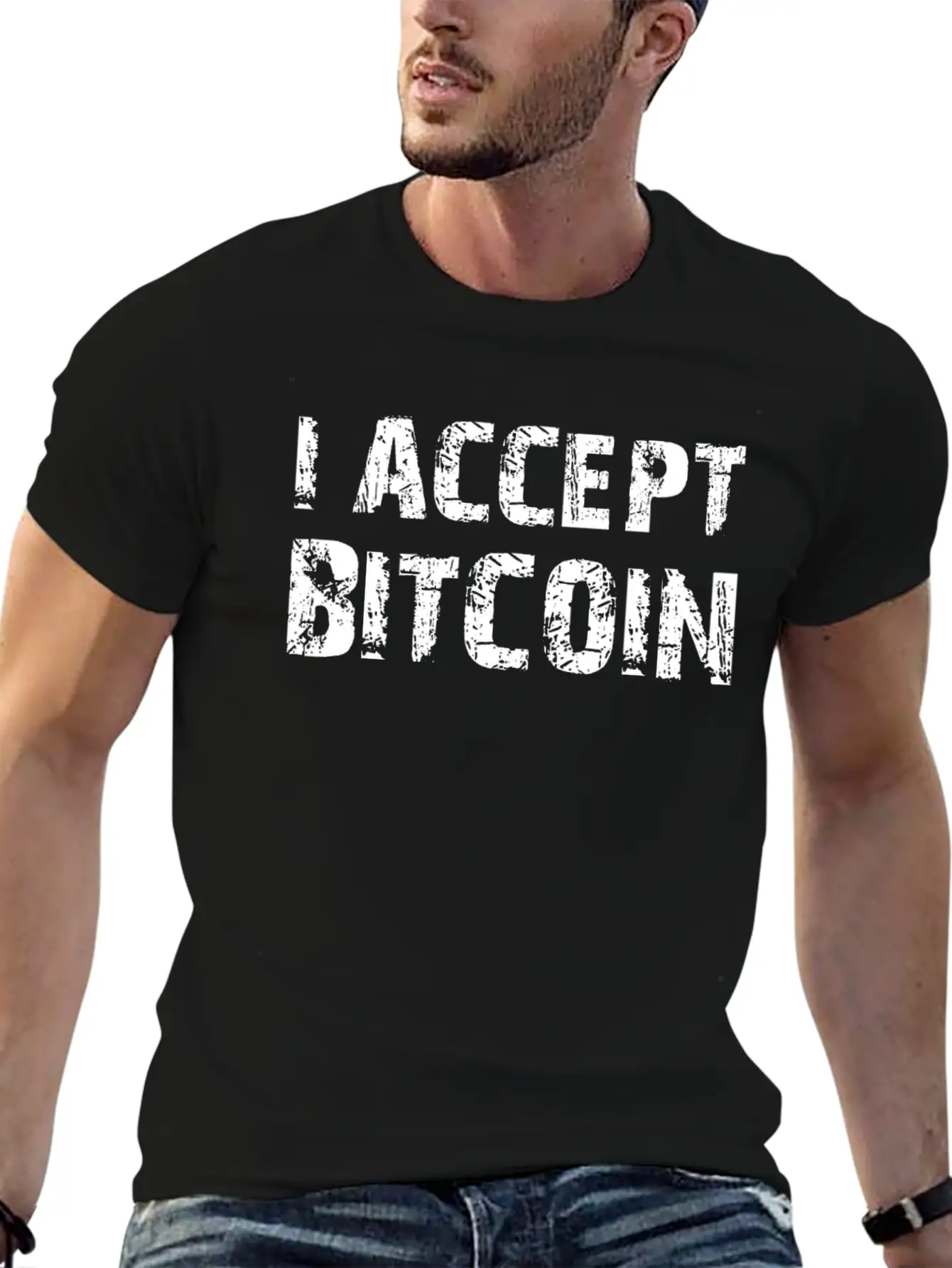 I Accept Bit Coin Crypto Currency Basic Graphic T-Shirt – Daily Comfort In Soft Cotton