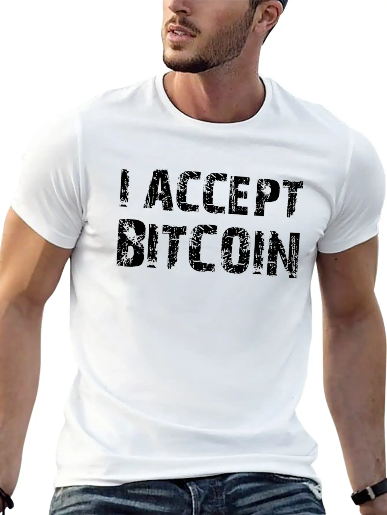 I Accept Bit Coin Crypto Currency Basic Graphic T-Shirt – Daily Comfort In Soft Cotton