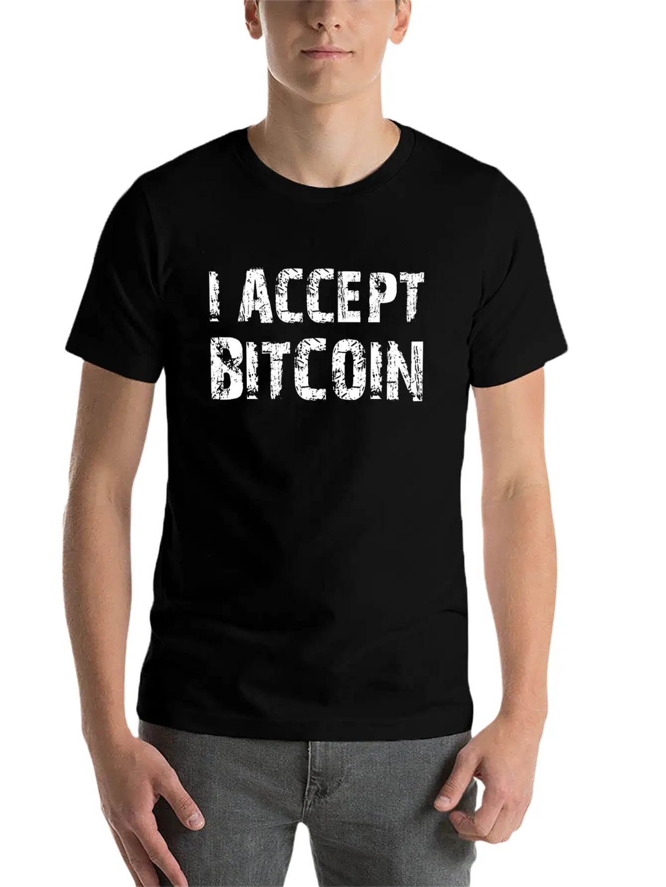 I Accept Bit Coin Crypto Currency Basic Graphic T-Shirt – Daily Comfort In Soft Cotton