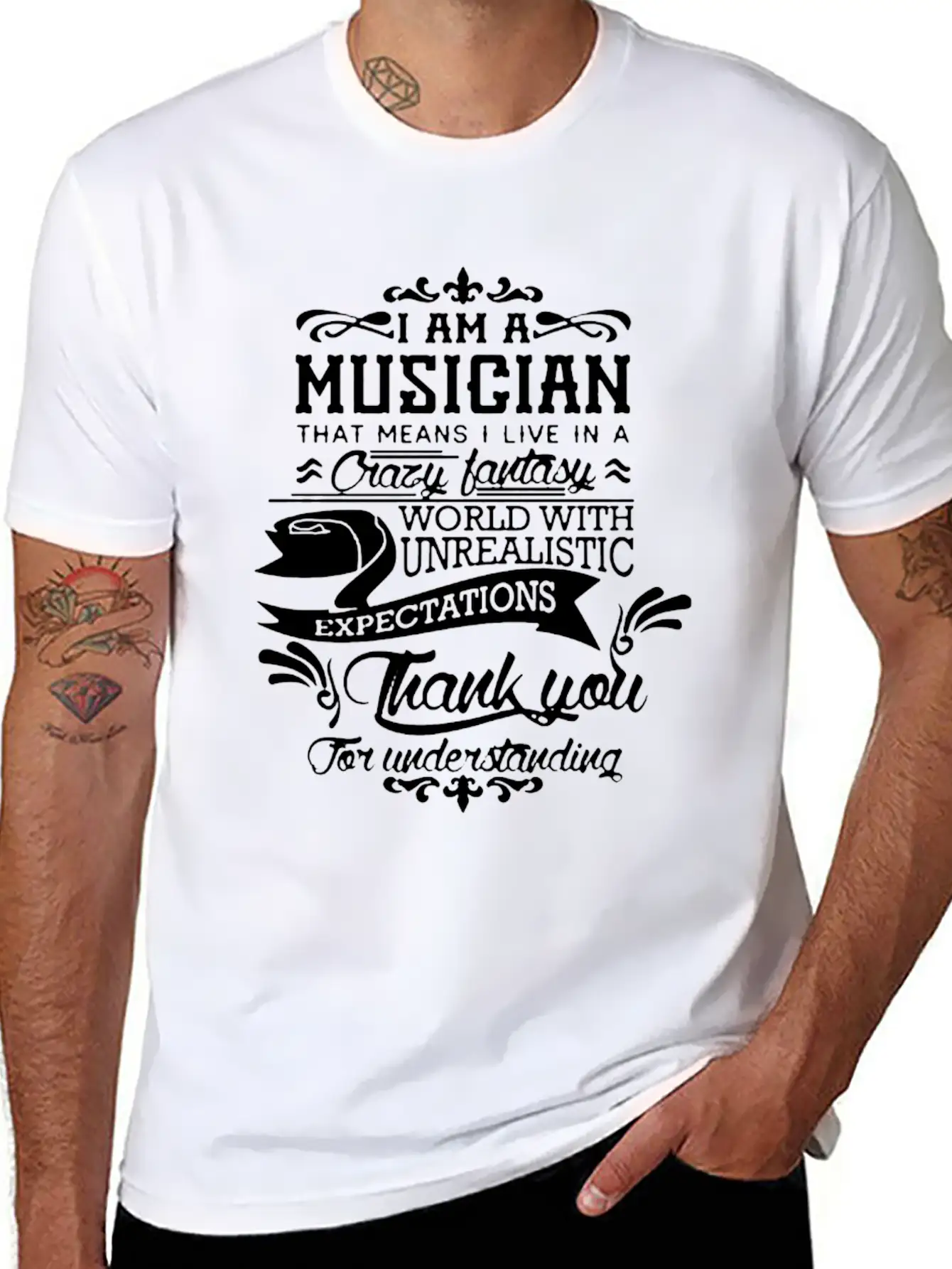 I Am A Musician Shirt Breathable Soft Cotton T-Shirt – Timeless Casual Look