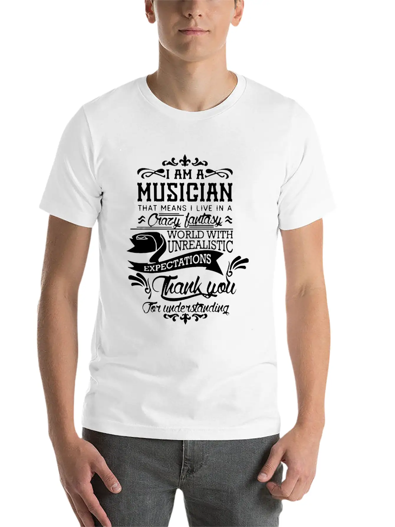 I Am A Musician Shirt Breathable Soft Cotton T-Shirt – Timeless Casual Look