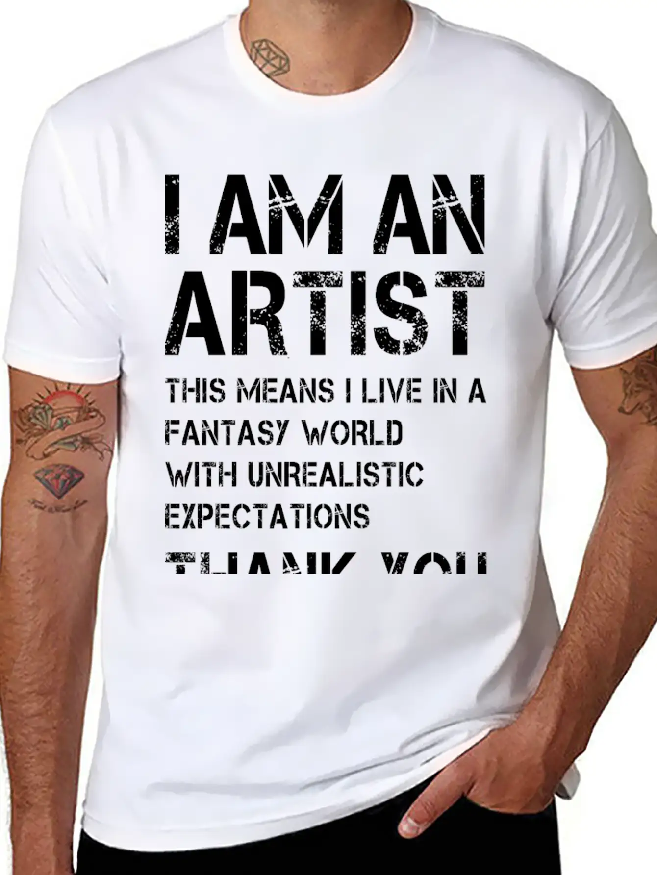 I Am An Artist ... White Font Timeless Short Sleeve Tee – Comfy And Minimalist Design