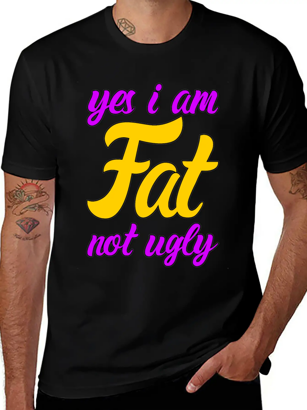 I Am Fat Not Ugly Body Positivity Essential Cotton Tee For Daily Outfits – Unisex Style
