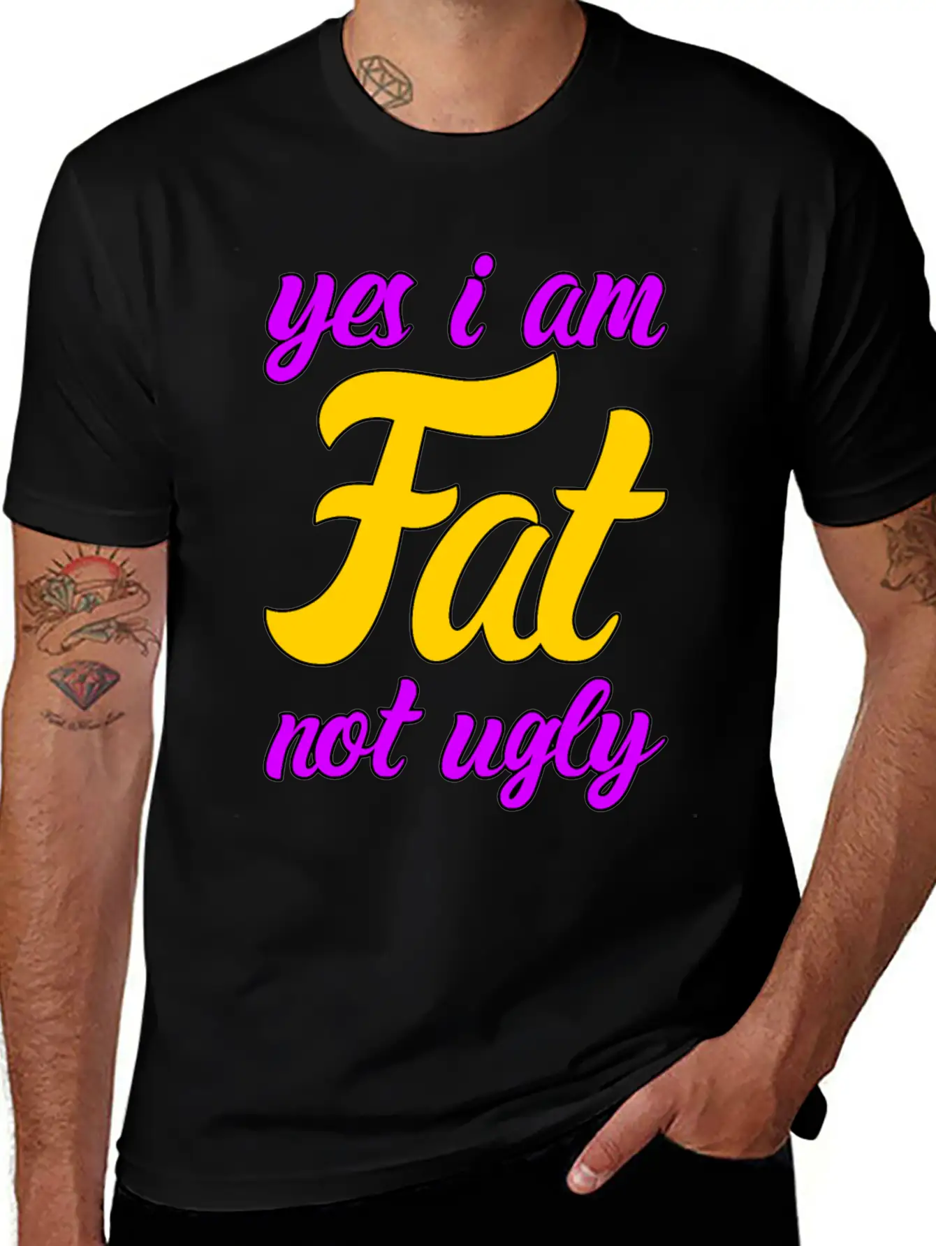 I Am Fat Not Ugly Body Positivity Essential Cotton Tee For Daily Outfits – Unisex Style