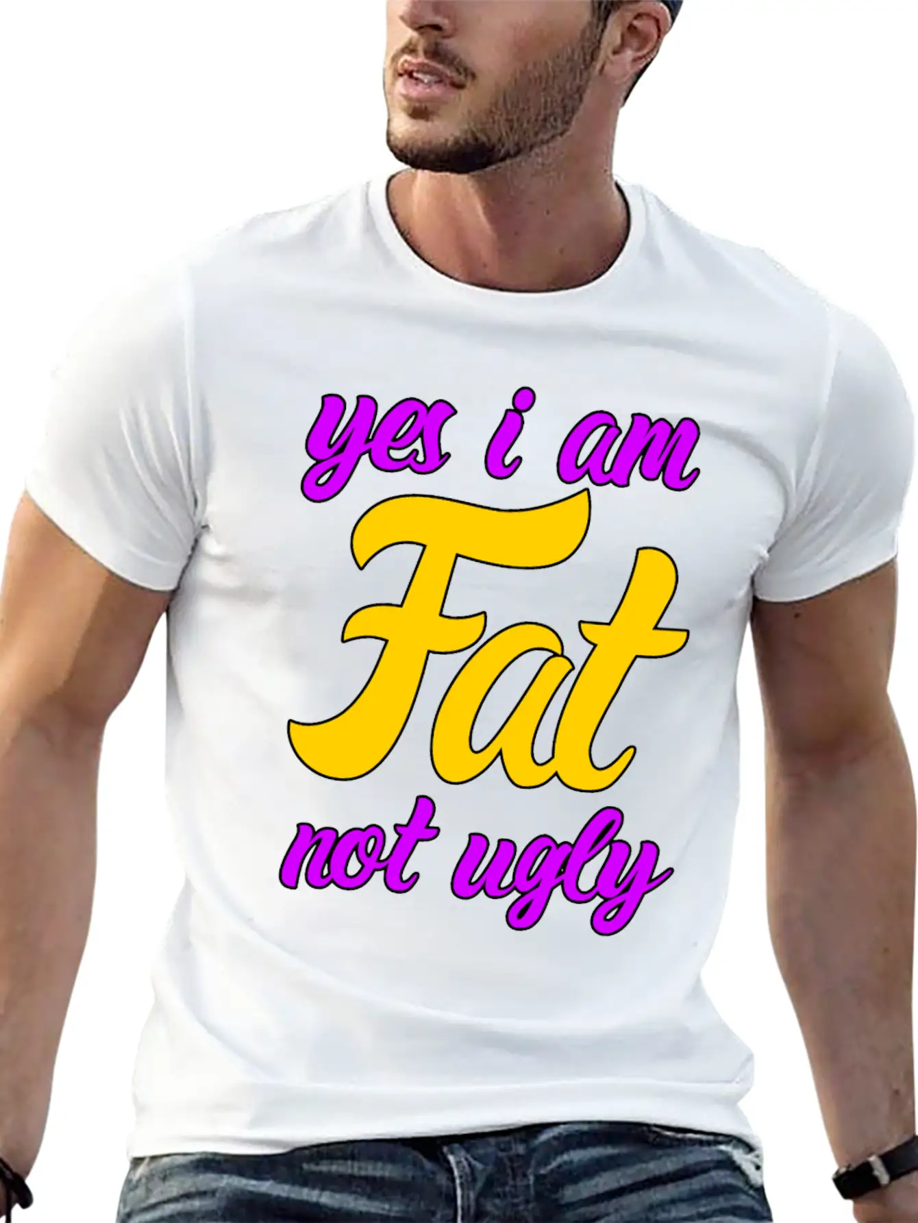 I Am Fat Not Ugly Body Positivity Essential Cotton Tee For Daily Outfits – Unisex Style