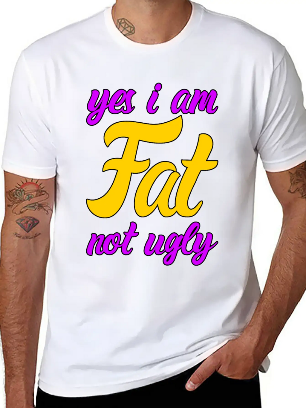 I Am Fat Not Ugly Body Positivity Essential Cotton Tee For Daily Outfits – Unisex Style