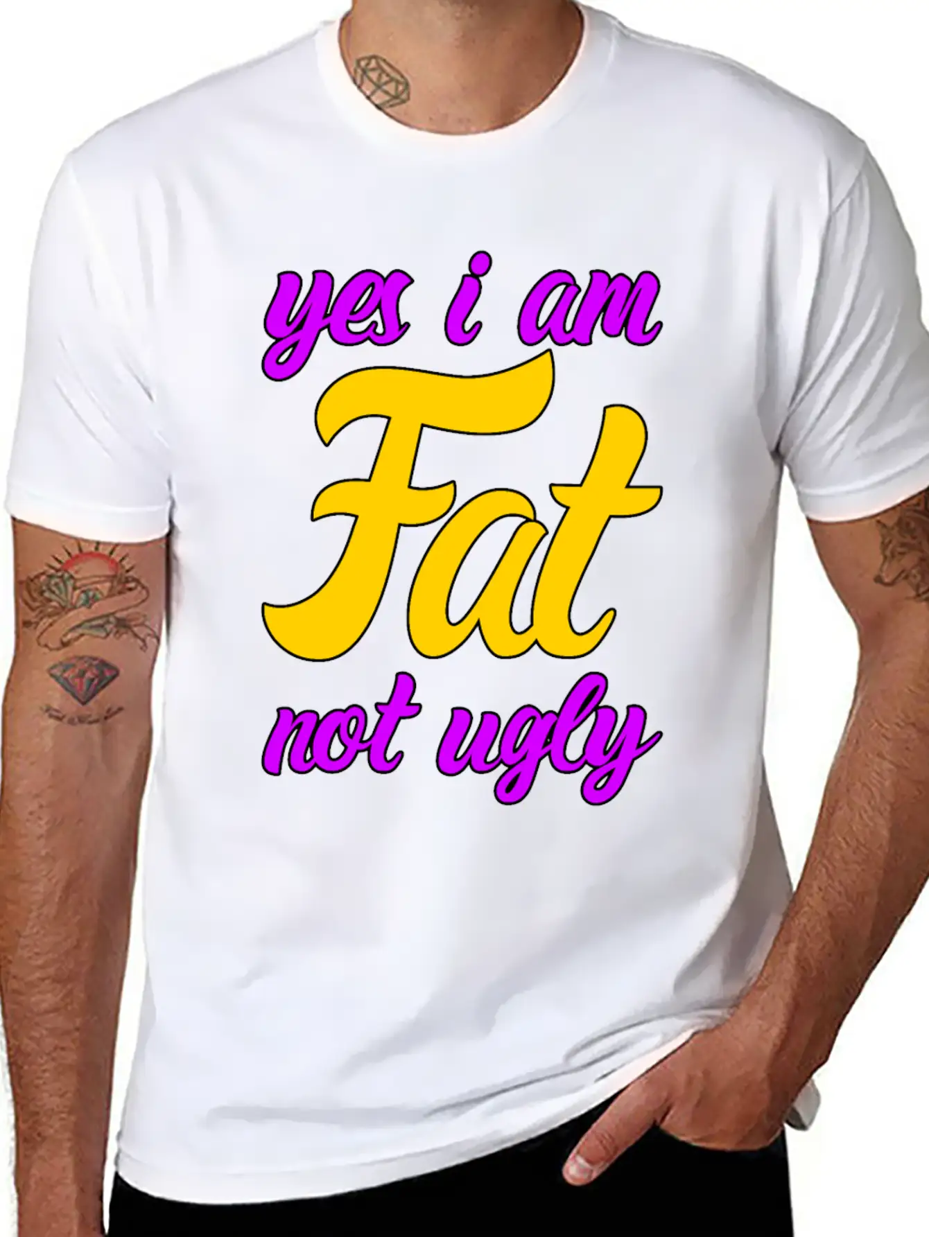 I Am Fat Not Ugly Body Positivity Essential Cotton Tee For Daily Outfits – Unisex Style