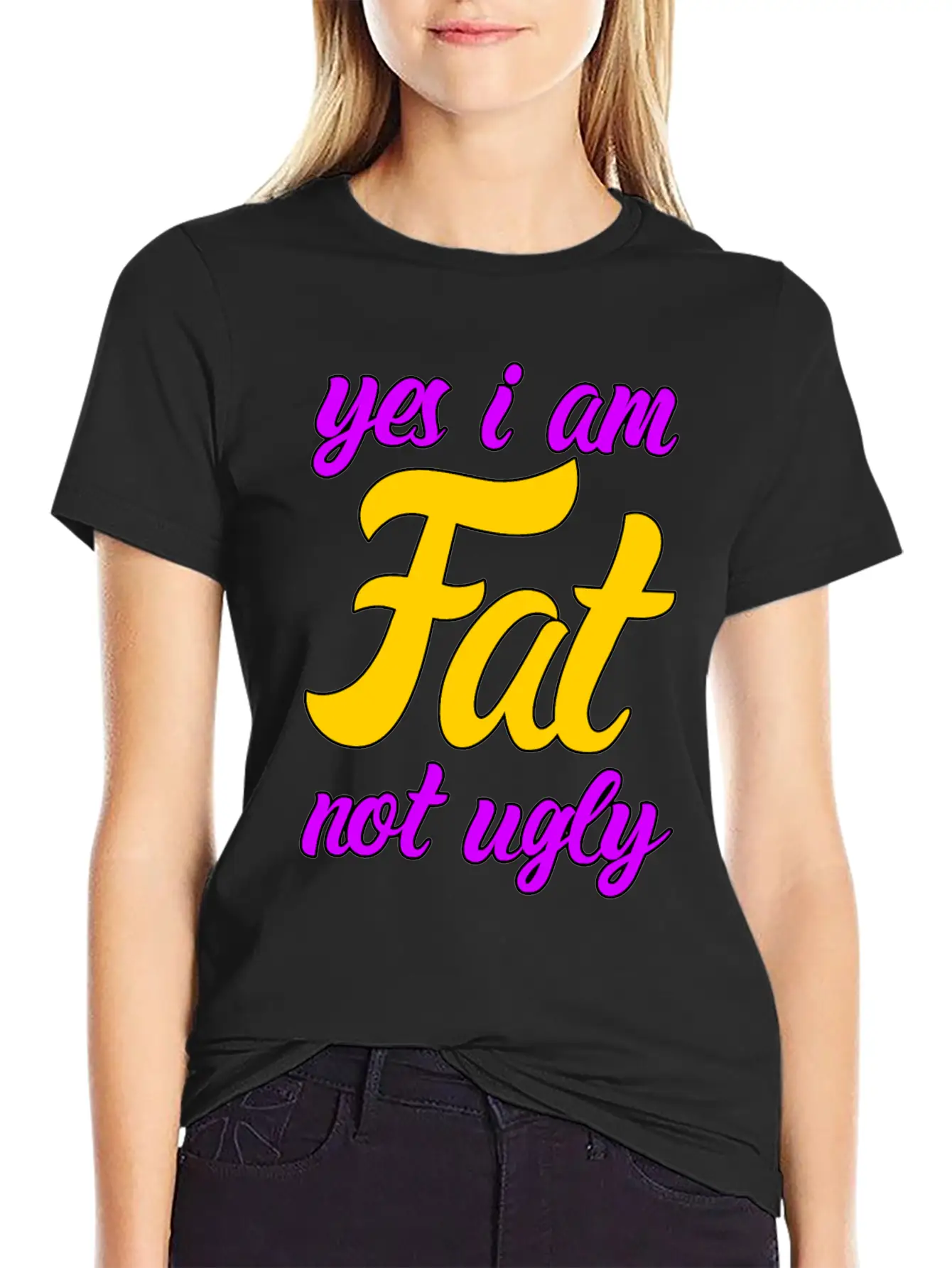 I Am Fat Not Ugly Body Positivity Essential Cotton Tee For Daily Outfits – Unisex Style