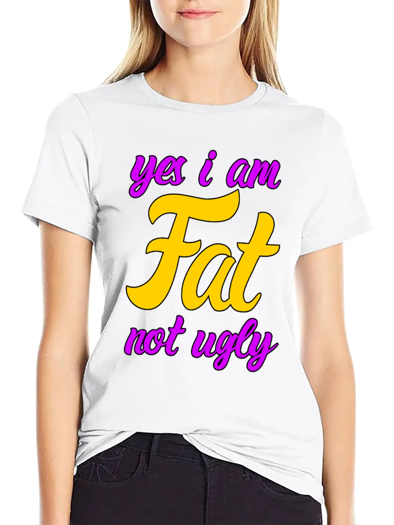 I Am Fat Not Ugly Body Positivity Essential Cotton Tee For Daily Outfits – Unisex Style