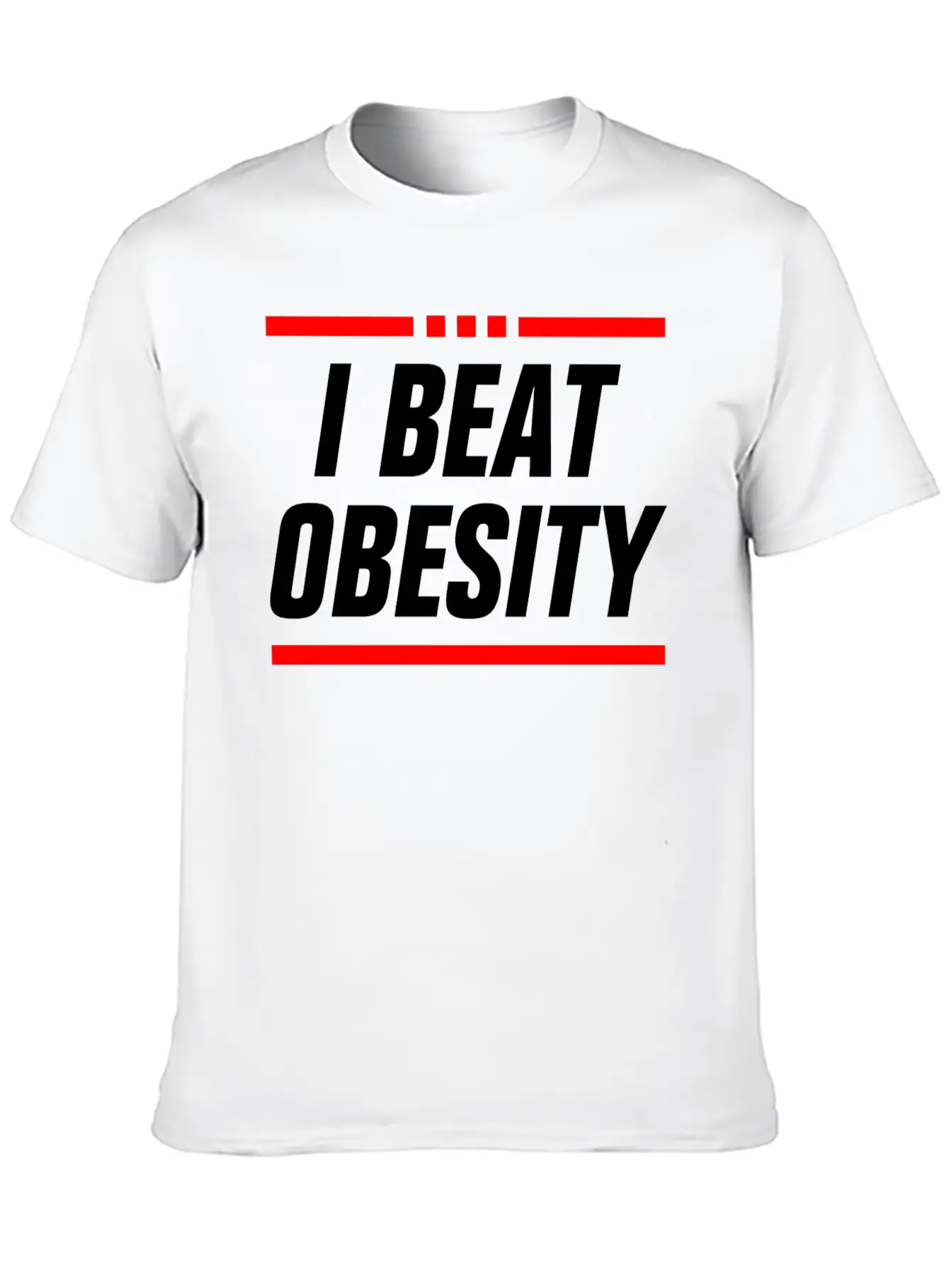 I BEAT OBESITY - OBESITY BEAT ME - SLIM FAT COUPLE Classic Cotton Tee – Unisex Comfort For Any Season
