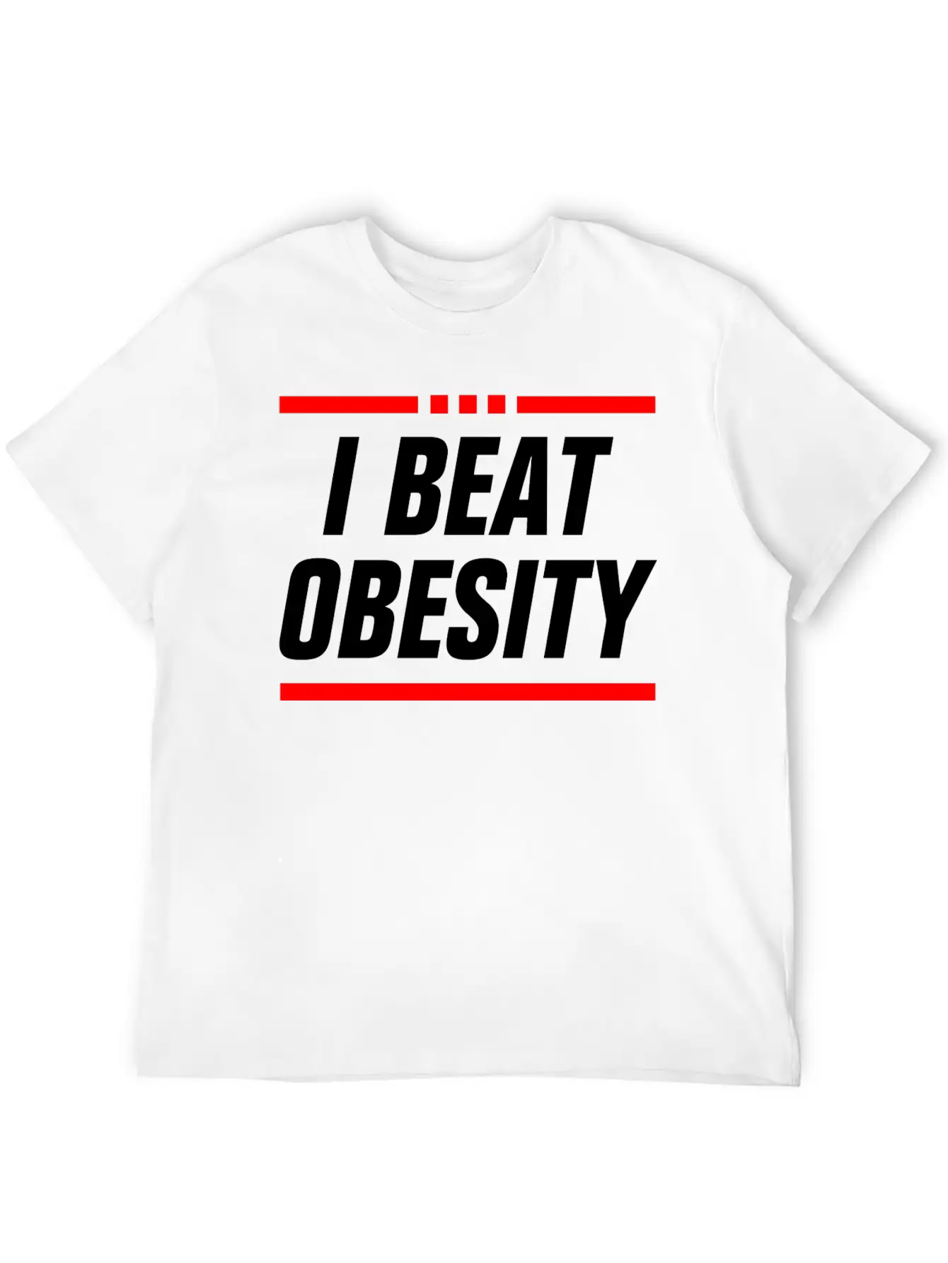 I BEAT OBESITY - OBESITY BEAT ME - SLIM FAT COUPLE Classic Cotton Tee – Unisex Comfort For Any Season
