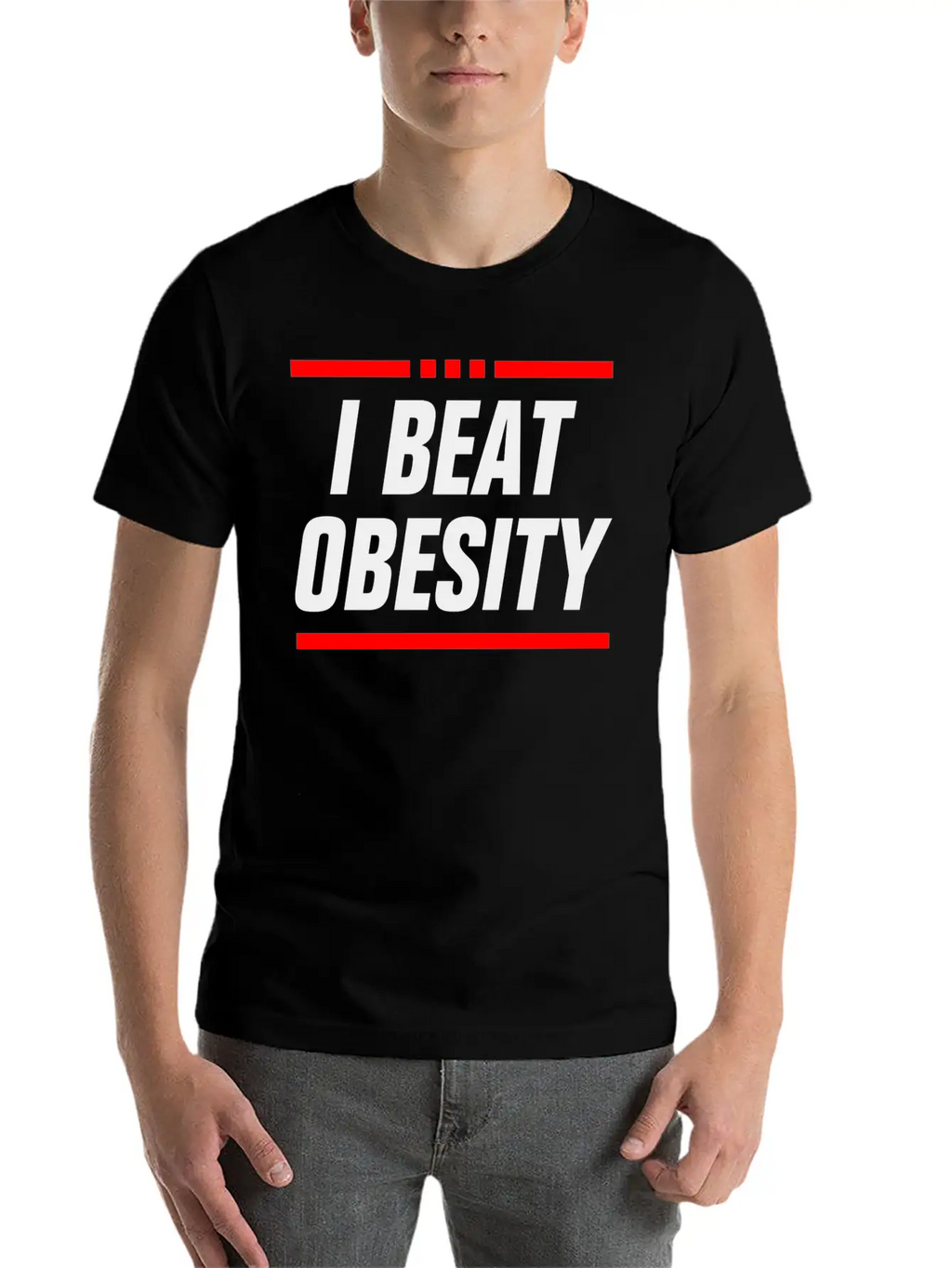 I BEAT OBESITY - OBESITY BEAT ME - SLIM FAT COUPLE Relaxed Everyday Tee – Lightweight And Durable Cotton