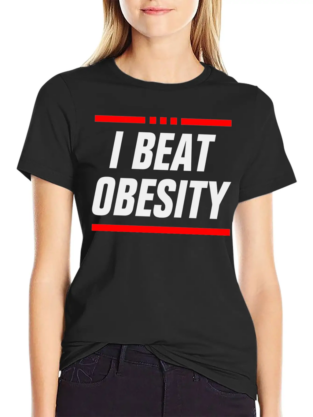 I BEAT OBESITY - OBESITY BEAT ME - SLIM FAT COUPLE Relaxed Everyday Tee – Lightweight And Durable Cotton