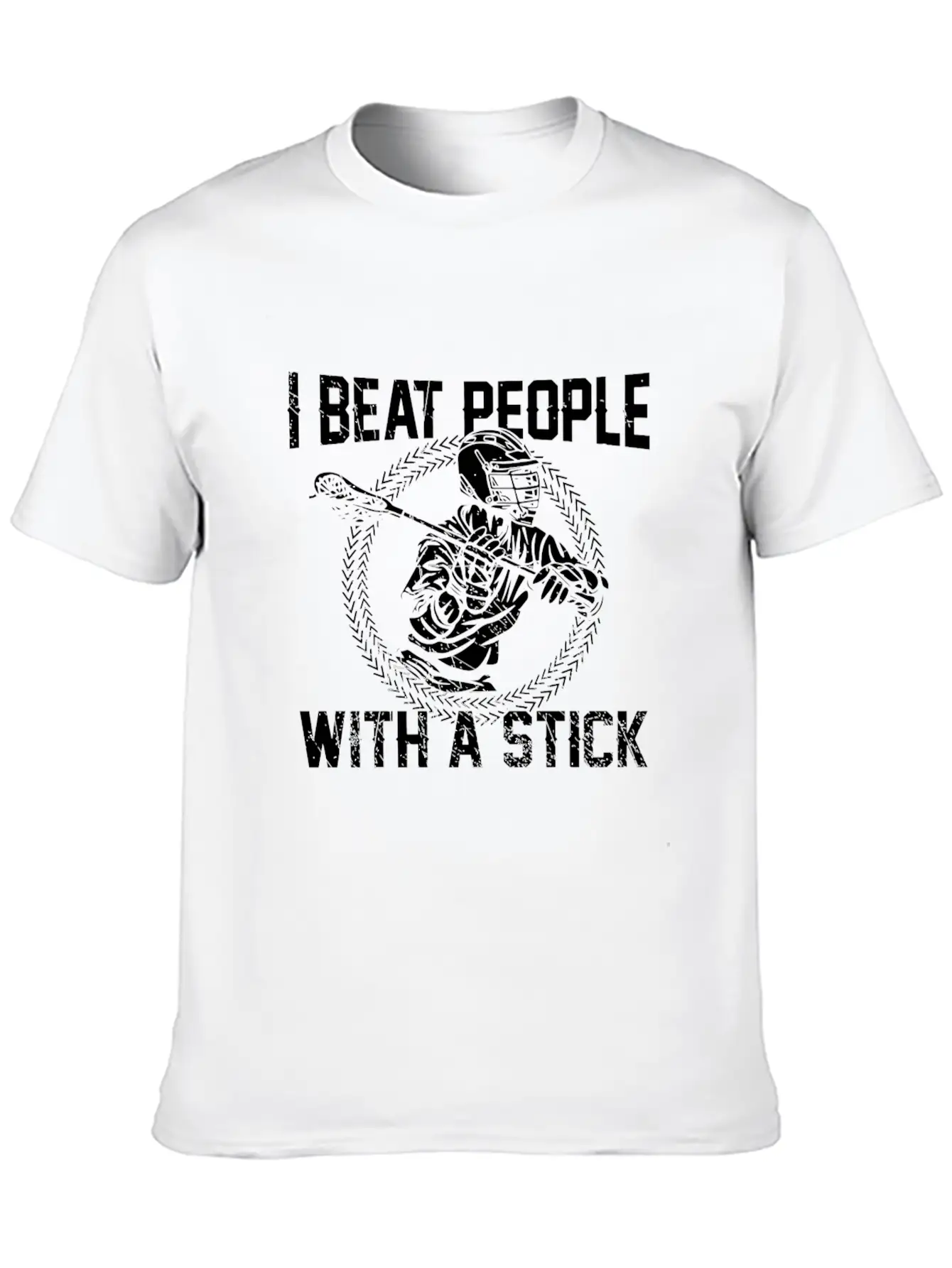 I Beat People With A Stick Lacrosse Gifts Essential Cotton Tee For Daily Outfits – Unisex Style