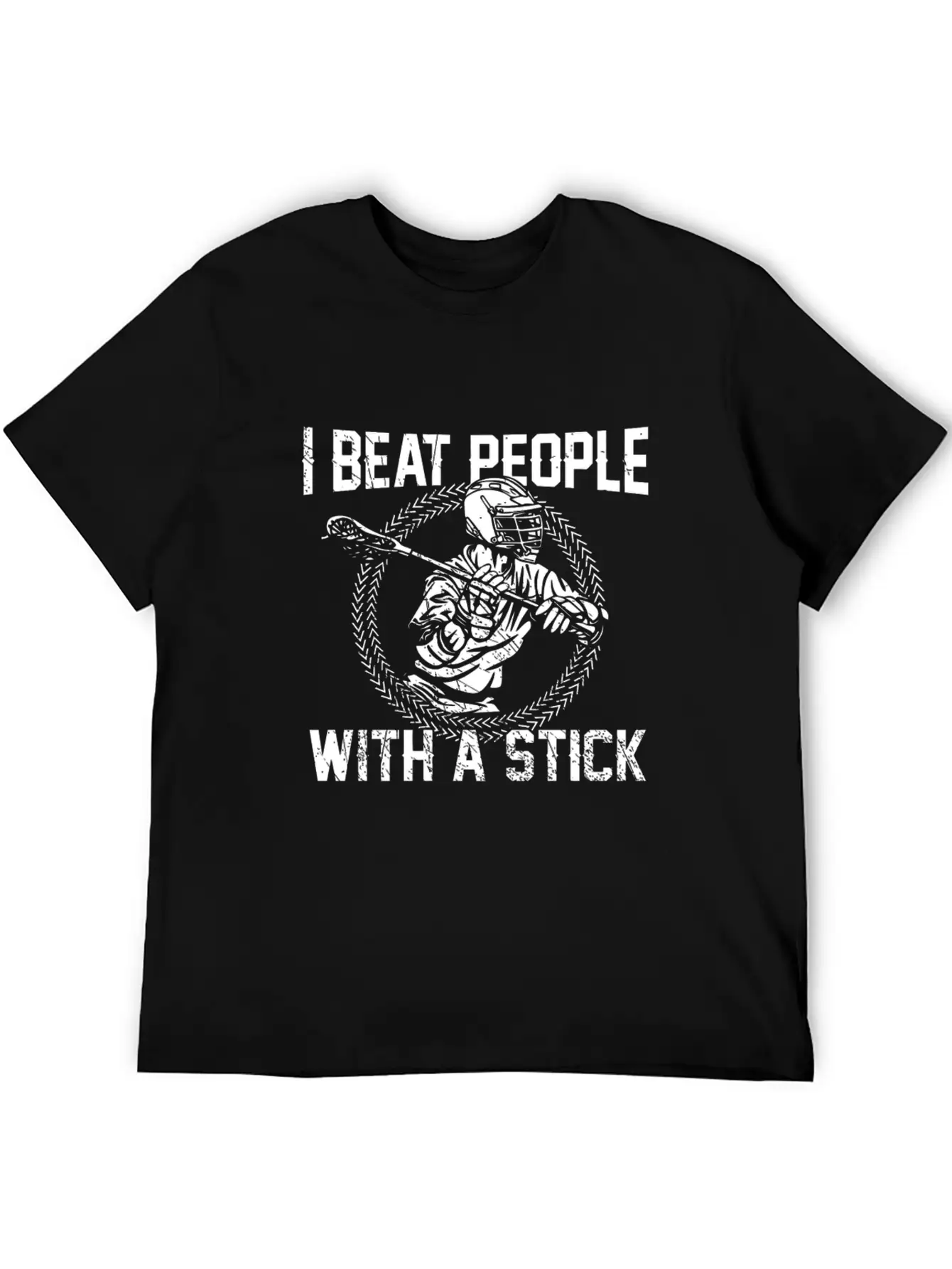 I Beat People With A Stick Lacrosse Gifts Essential Cotton Tee For Daily Outfits – Unisex Style