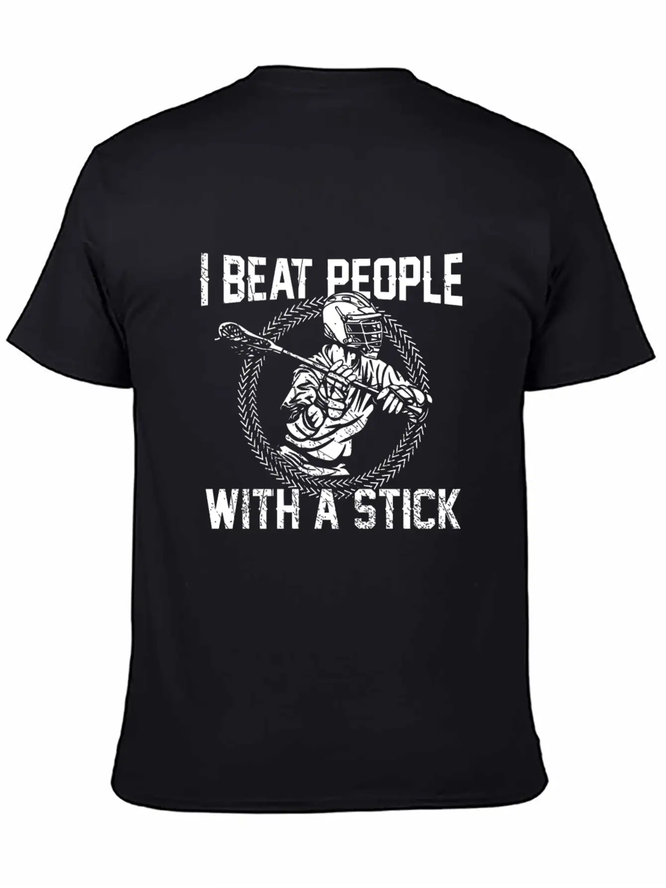 I Beat People With A Stick Lacrosse Gifts Essential Cotton Tee For Daily Outfits – Unisex Style