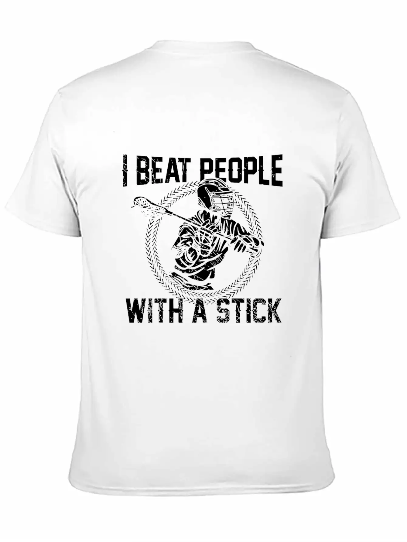I Beat People With A Stick Lacrosse Gifts Essential Cotton Tee For Daily Outfits – Unisex Style