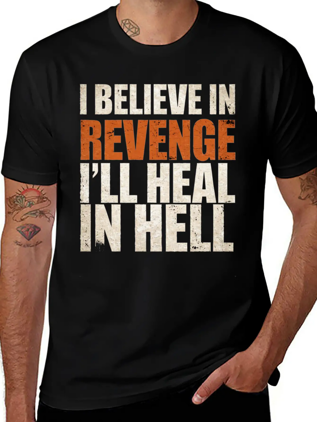 I Believe In Revenge I'll Heal In Hell 9 Breathable Soft Cotton T-Shirt – Timeless Casual Look