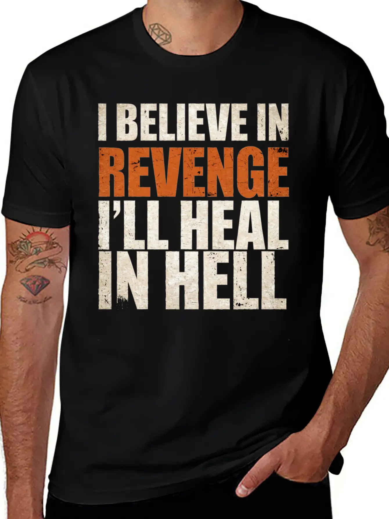 I Believe In Revenge I'll Heal In Hell 9 Breathable Soft Cotton T-Shirt – Timeless Casual Look