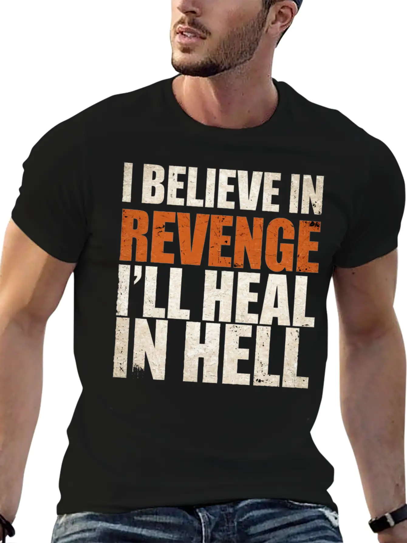 I Believe In Revenge I'll Heal In Hell 9 Breathable Soft Cotton T-Shirt – Timeless Casual Look