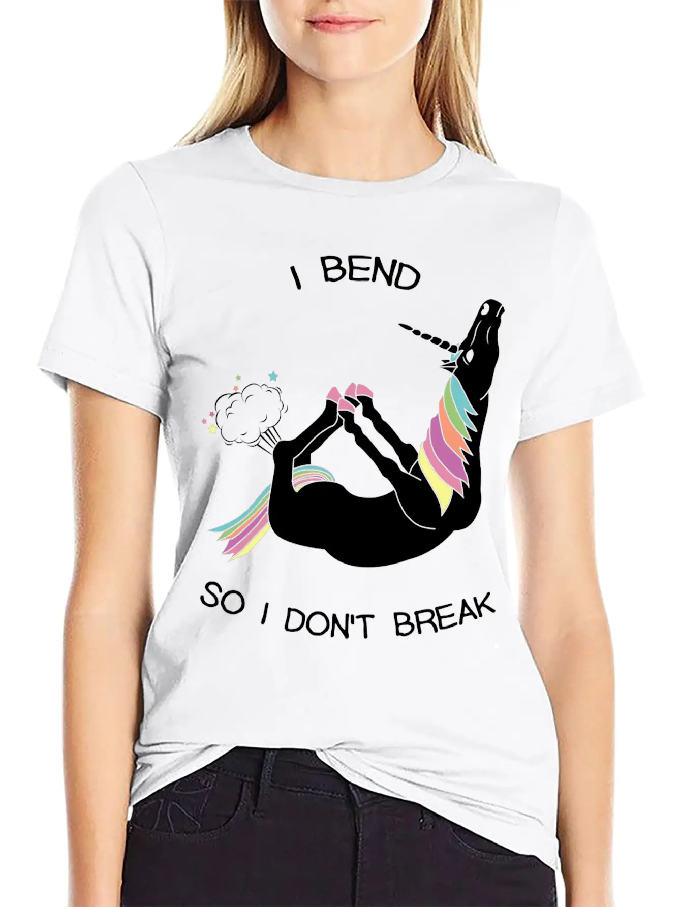 I BEND SO I DON T BREAK Basic Graphic T-Shirt – Daily Comfort In Soft Cotton
