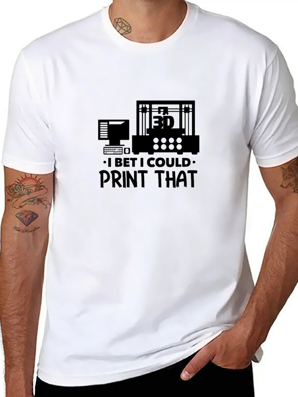 I Bet I Could Print That 3D Printer Breathable Soft Cotton T-Shirt – Timeless Casual Look