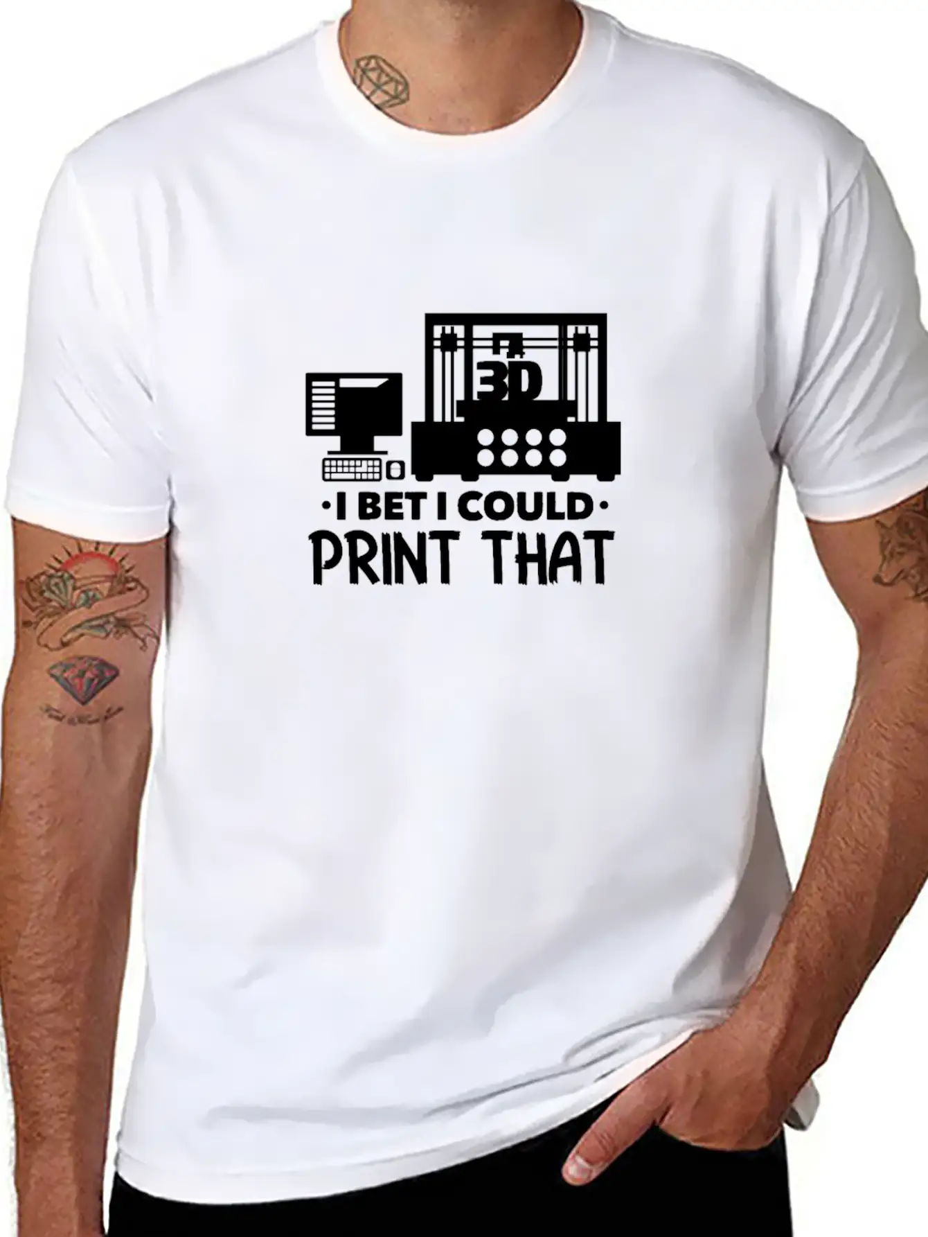 I Bet I Could Print That 3D Printer Breathable Soft Cotton T-Shirt – Timeless Casual Look