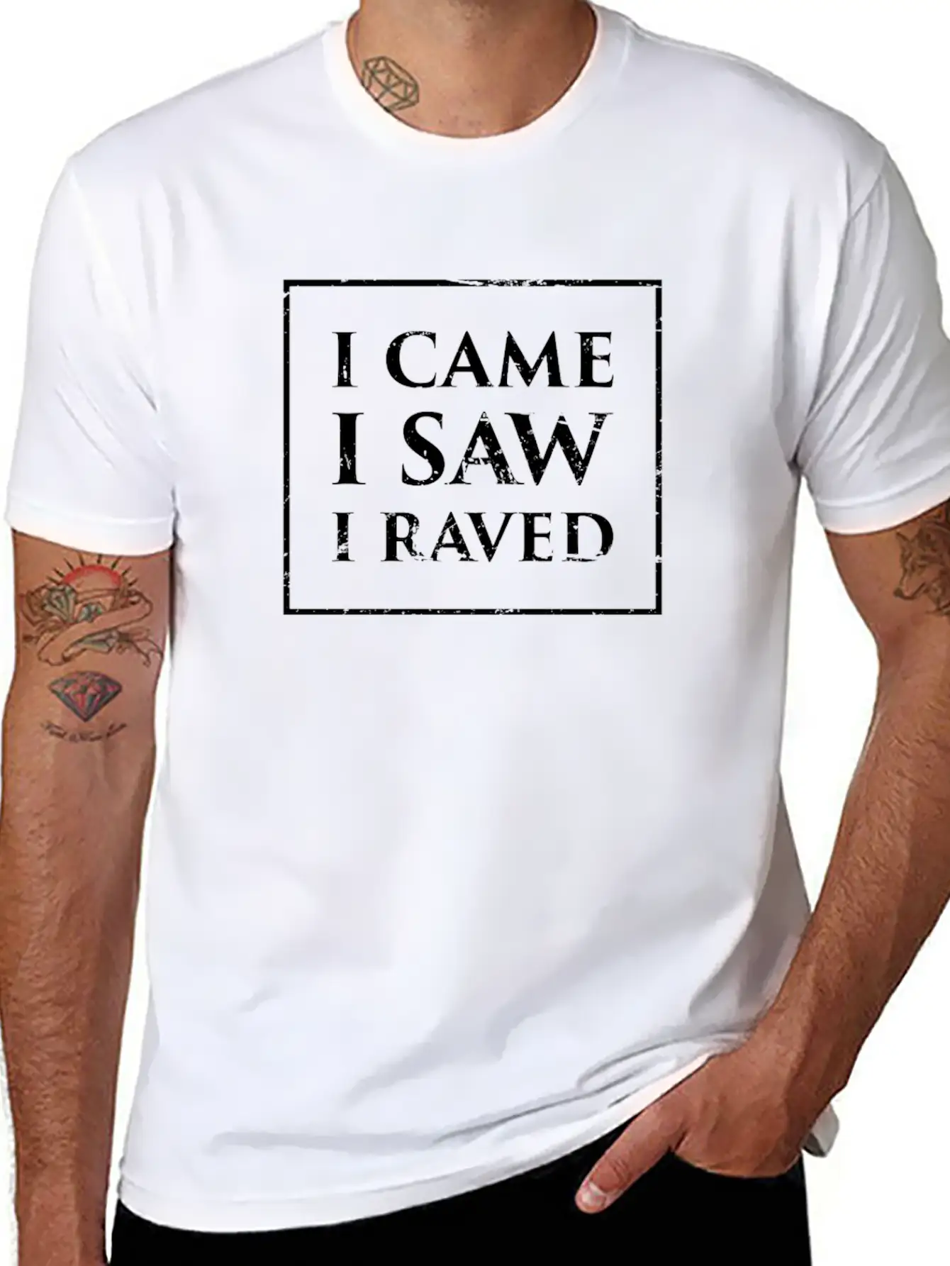 I Came, I Saw, I Raved | EDM & Music Festival Stylish Everyday T-Shirt – Unisex Basic Cotton Tee