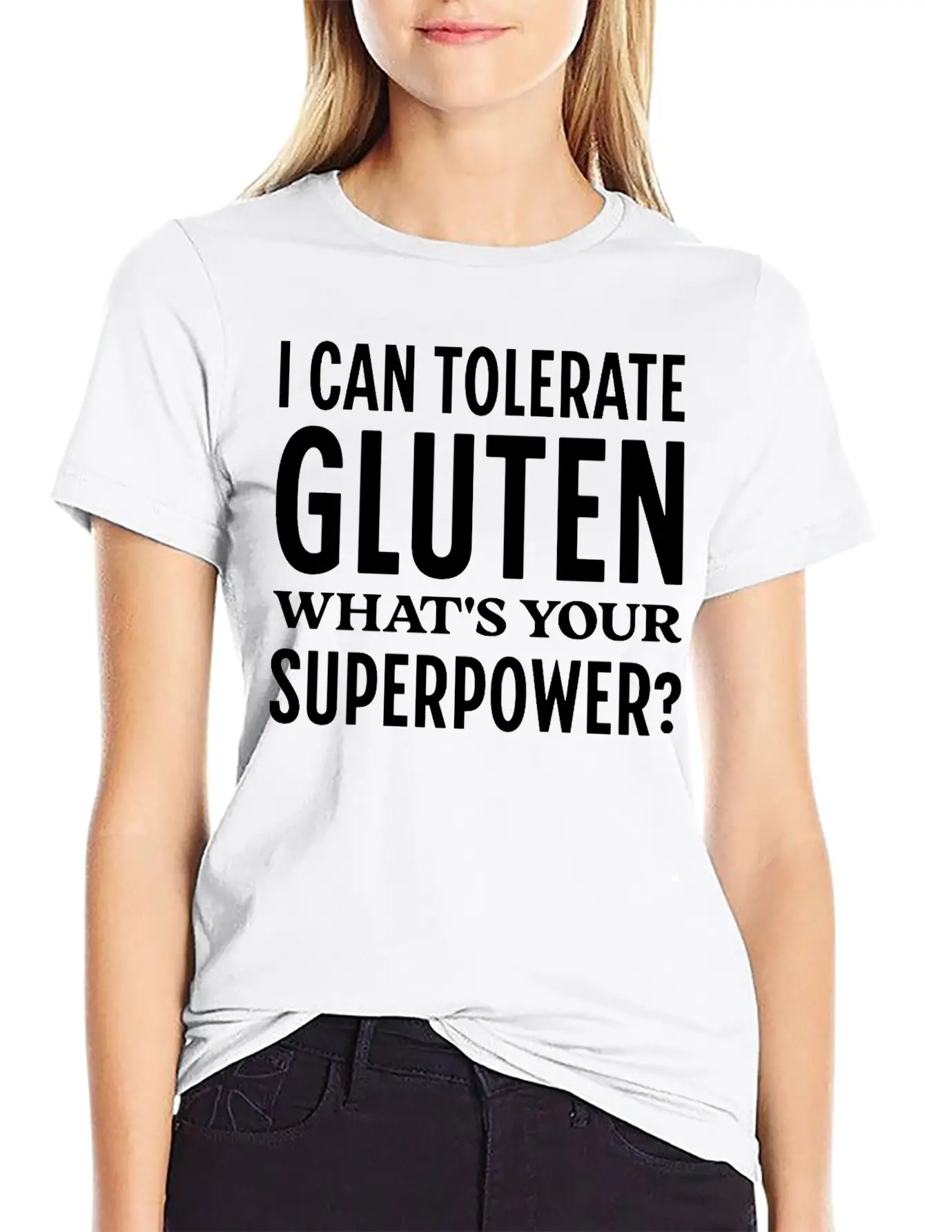 I Can Tolerate Gluten What's Your Superpower? Breathable Soft Cotton T-Shirt – Timeless Casual Look