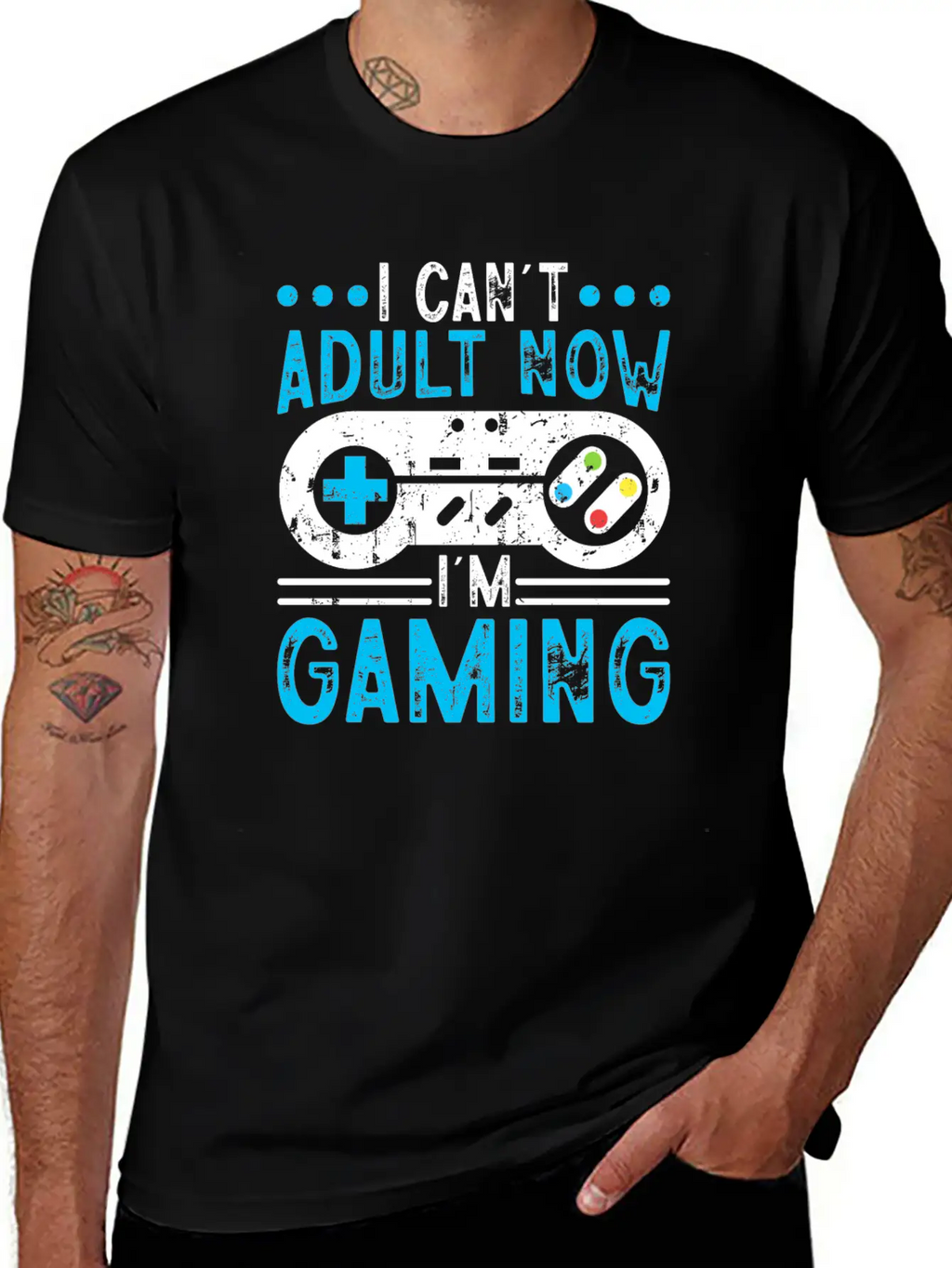 I Can't Adult Now I'm Gaming Stylish Everyday T-Shirt – Unisex Basic Cotton Tee
