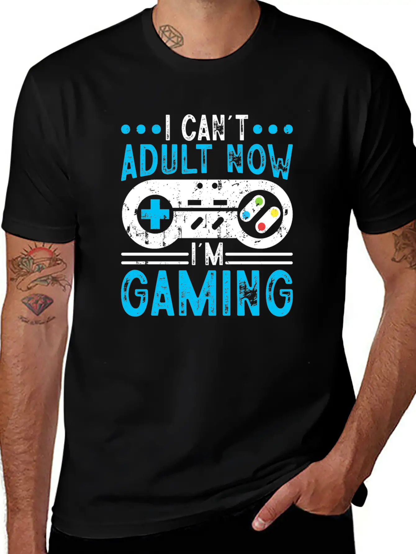 I Can't Adult Now I'm Gaming Stylish Everyday T-Shirt – Unisex Basic Cotton Tee