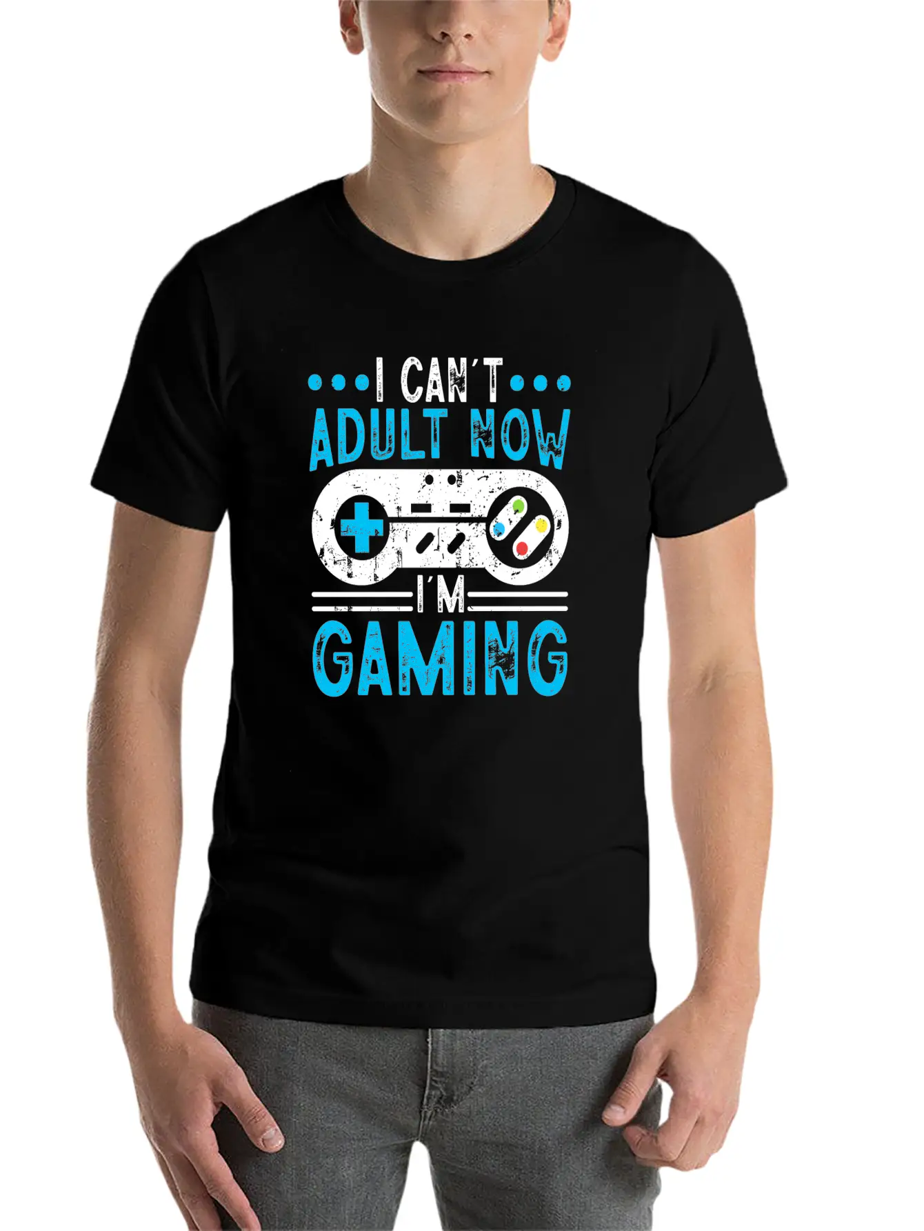 I Can't Adult Now I'm Gaming Stylish Everyday T-Shirt – Unisex Basic Cotton Tee