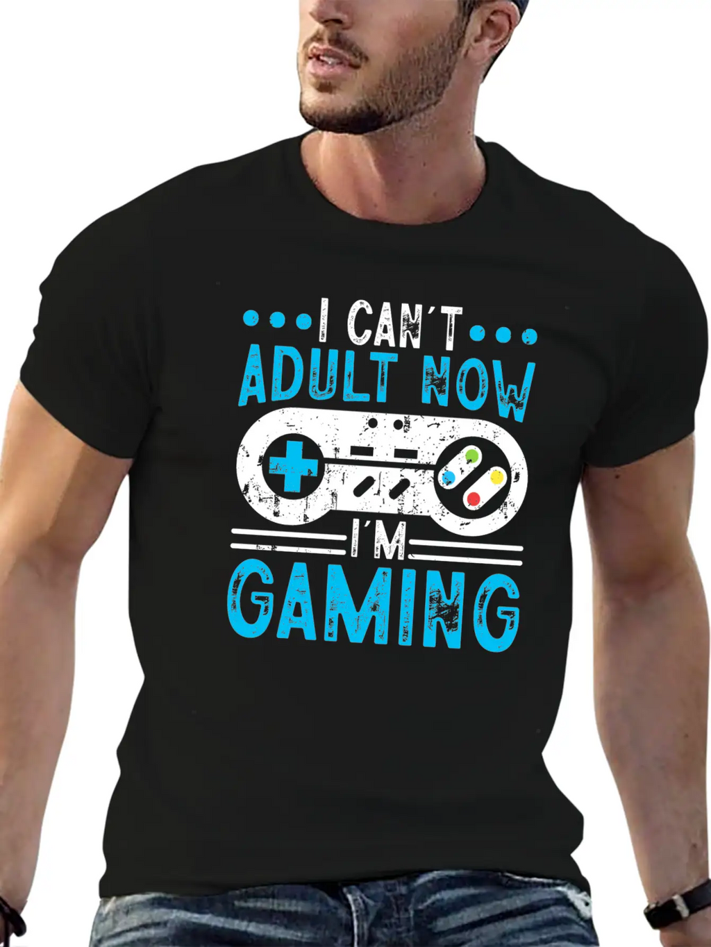 I Can't Adult Now I'm Gaming Stylish Everyday T-Shirt – Unisex Basic Cotton Tee