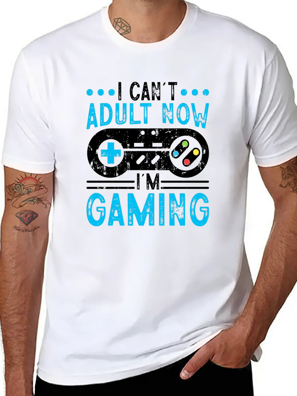I Can't Adult Now I'm Gaming Stylish Everyday T-Shirt – Unisex Basic Cotton Tee