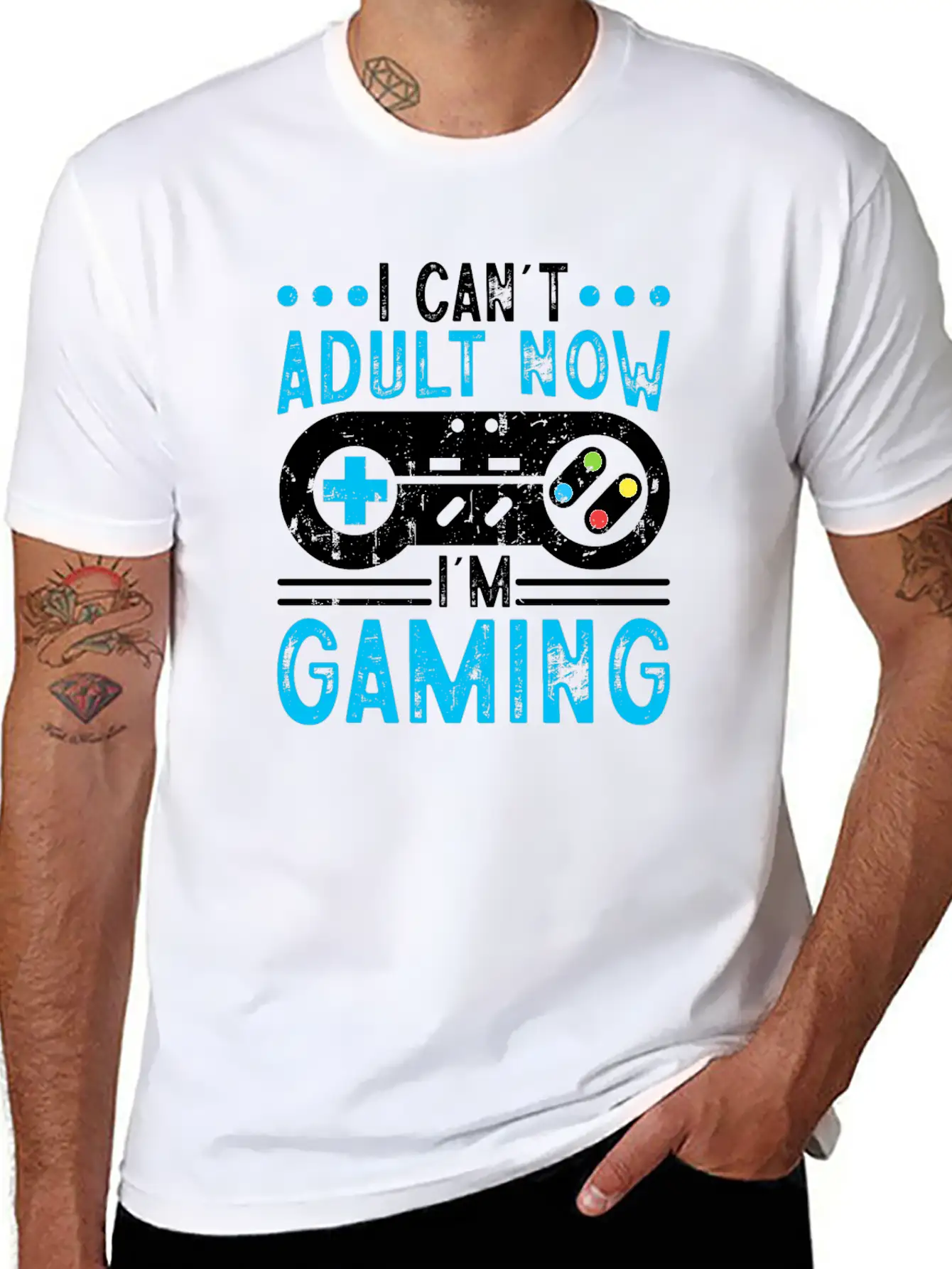 I Can't Adult Now I'm Gaming Stylish Everyday T-Shirt – Unisex Basic Cotton Tee