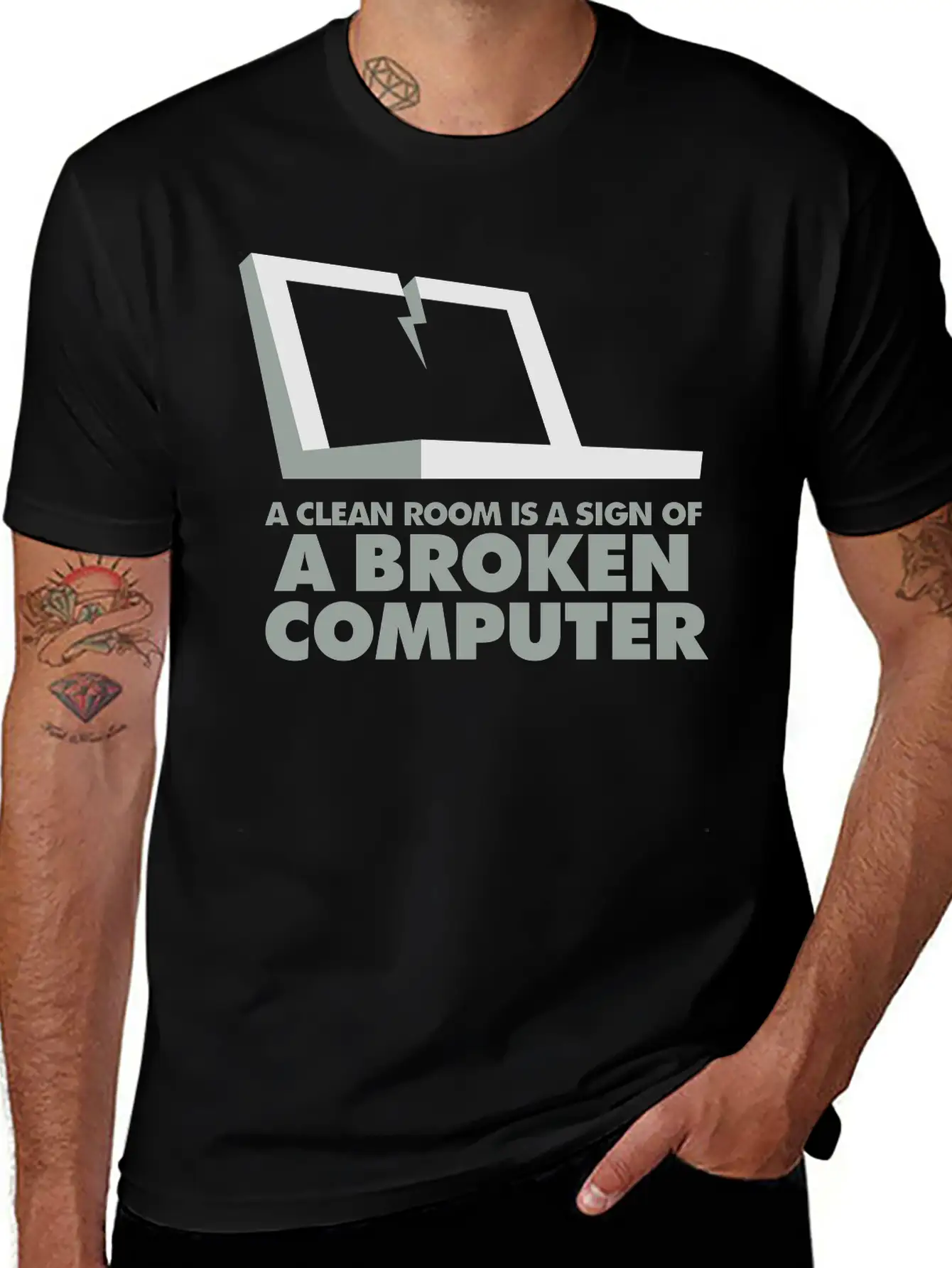 I Clean My Room Because My Computer Is Broken Essential Cotton Tee For Daily Outfits – Unisex Style