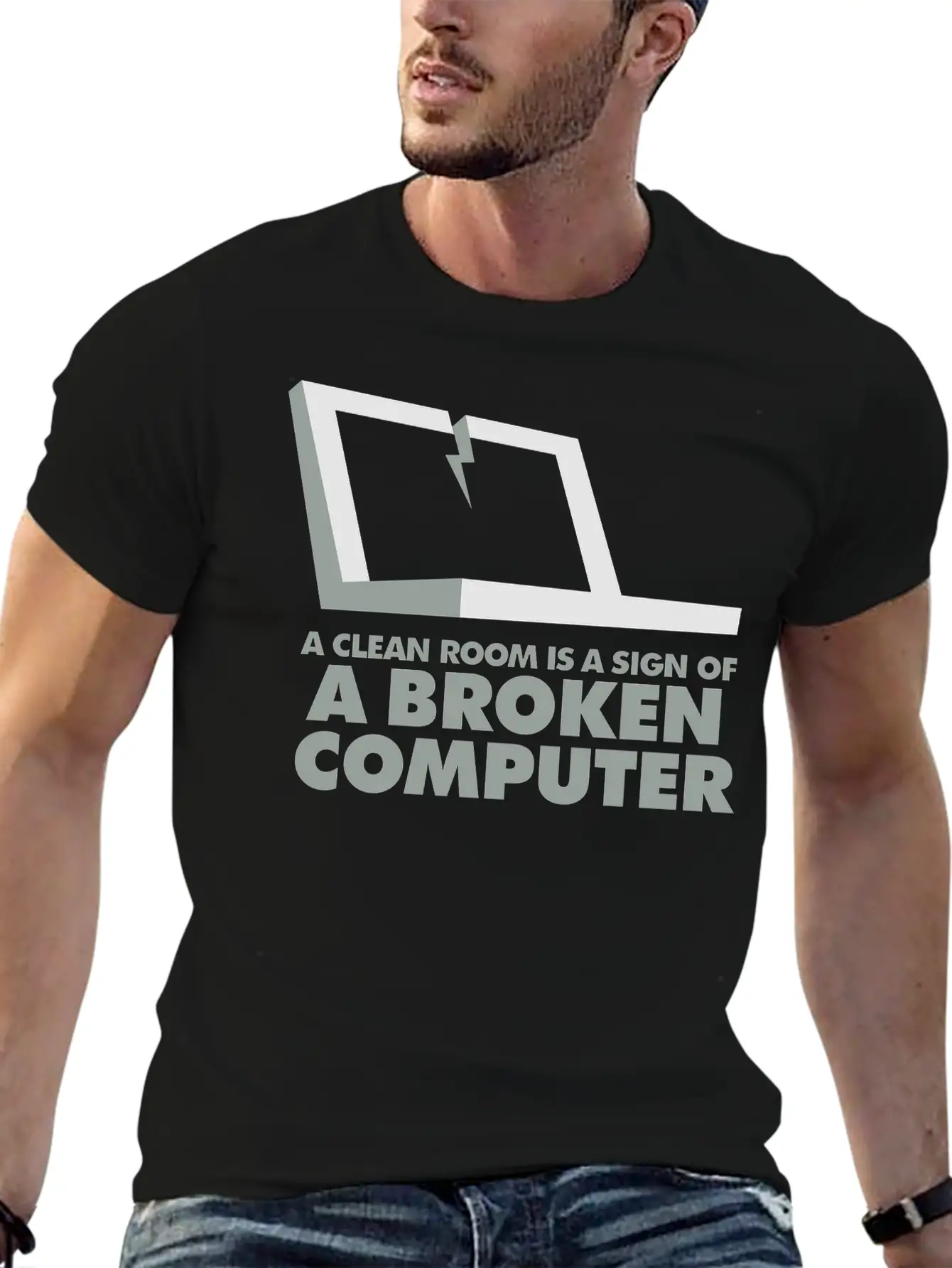 I Clean My Room Because My Computer Is Broken Essential Cotton Tee For Daily Outfits – Unisex Style
