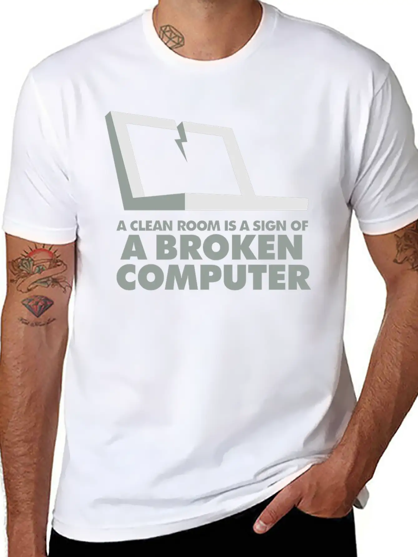 I Clean My Room Because My Computer Is Broken Essential Cotton Tee For Daily Outfits – Unisex Style