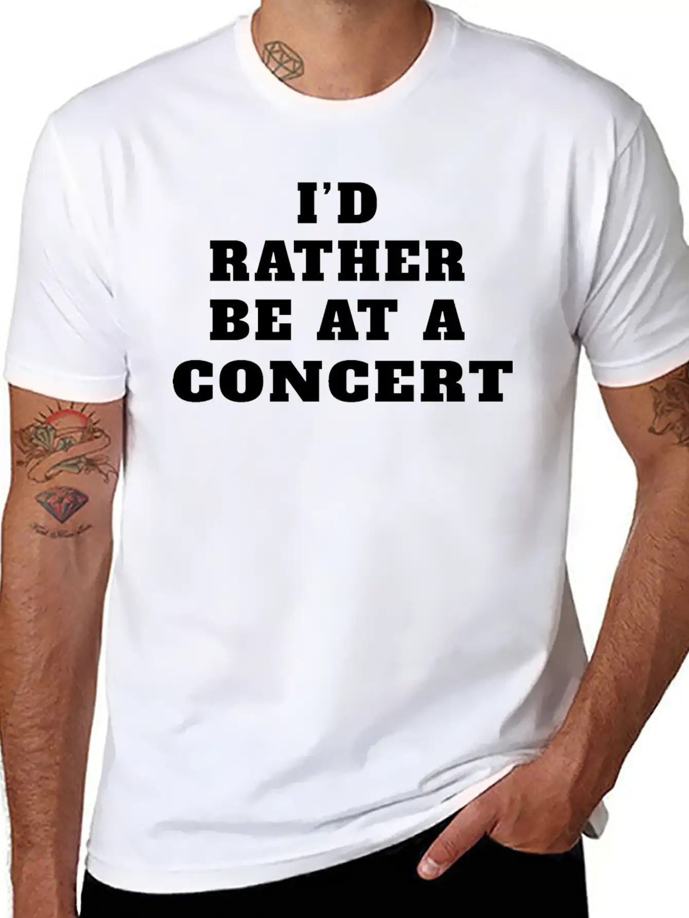 I’d Rather Be At A Concert, Concert Lover Modern Fit Casual T-Shirt – Clean And Versatile Design