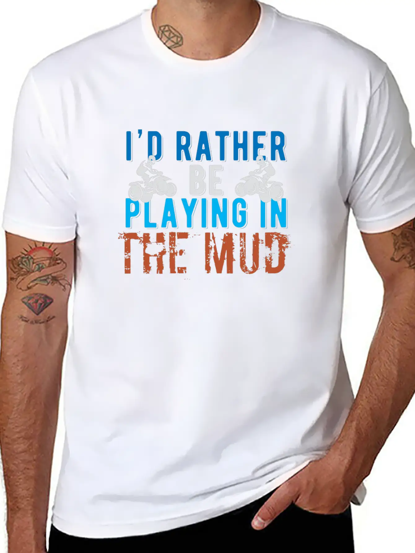 I 'd Rather Be Playing In The Mud Hooded Sweatee F Stylish Everyday T-Shirt – Unisex Basic Cotton Tee