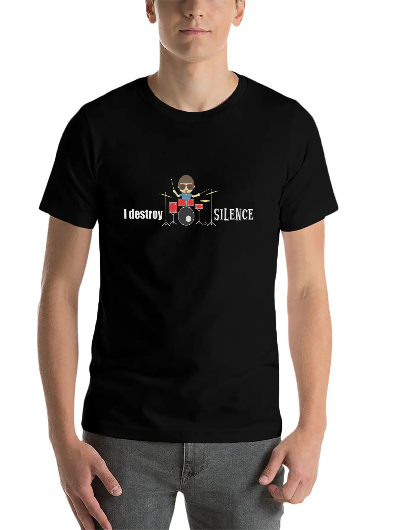 I Destroy Silence Drums Drummer Gift Classic Cotton Tee – Unisex Comfort For Any Season