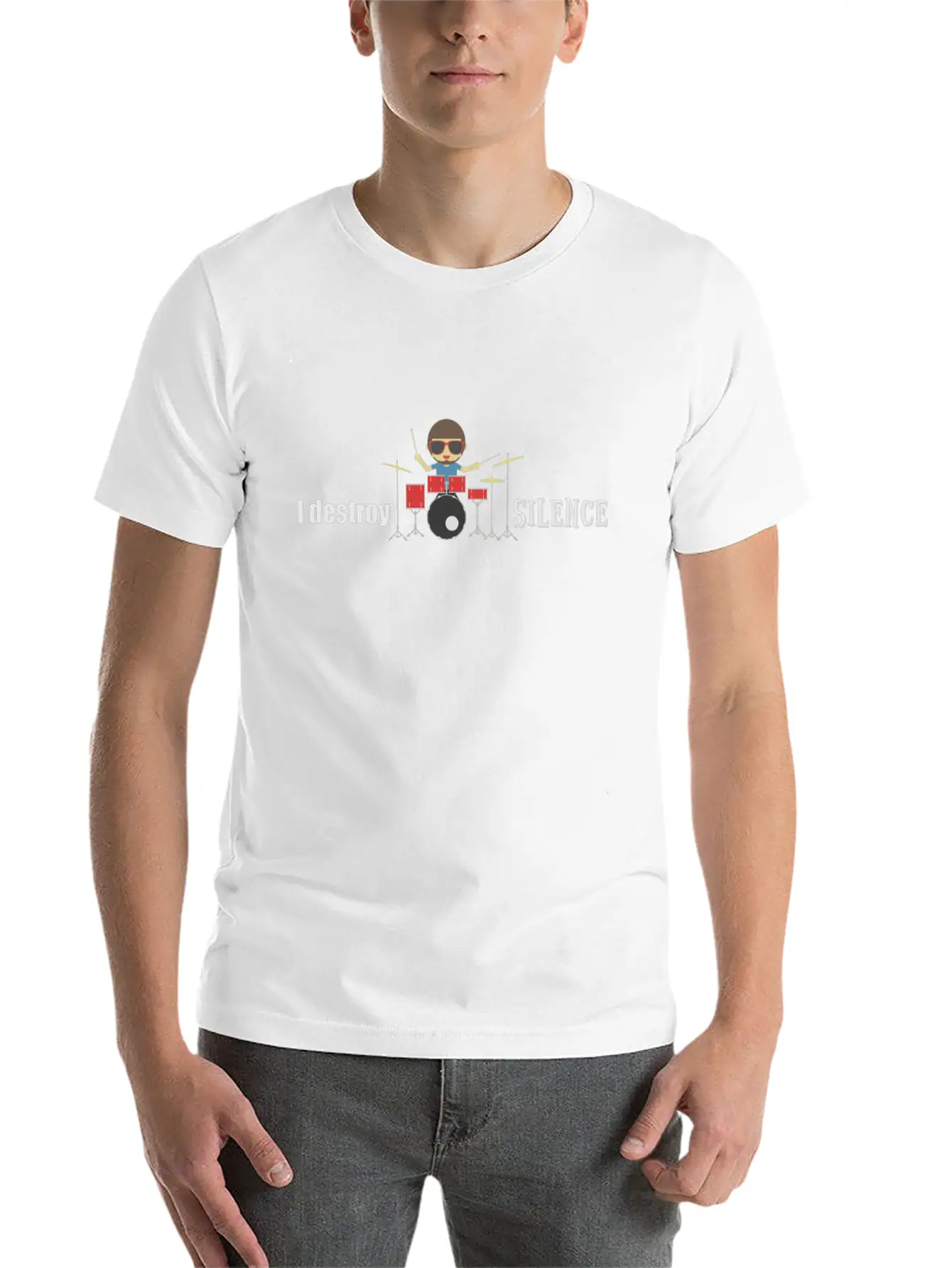 I Destroy Silence Drums Drummer Gift Classic Cotton Tee – Unisex Comfort For Any Season