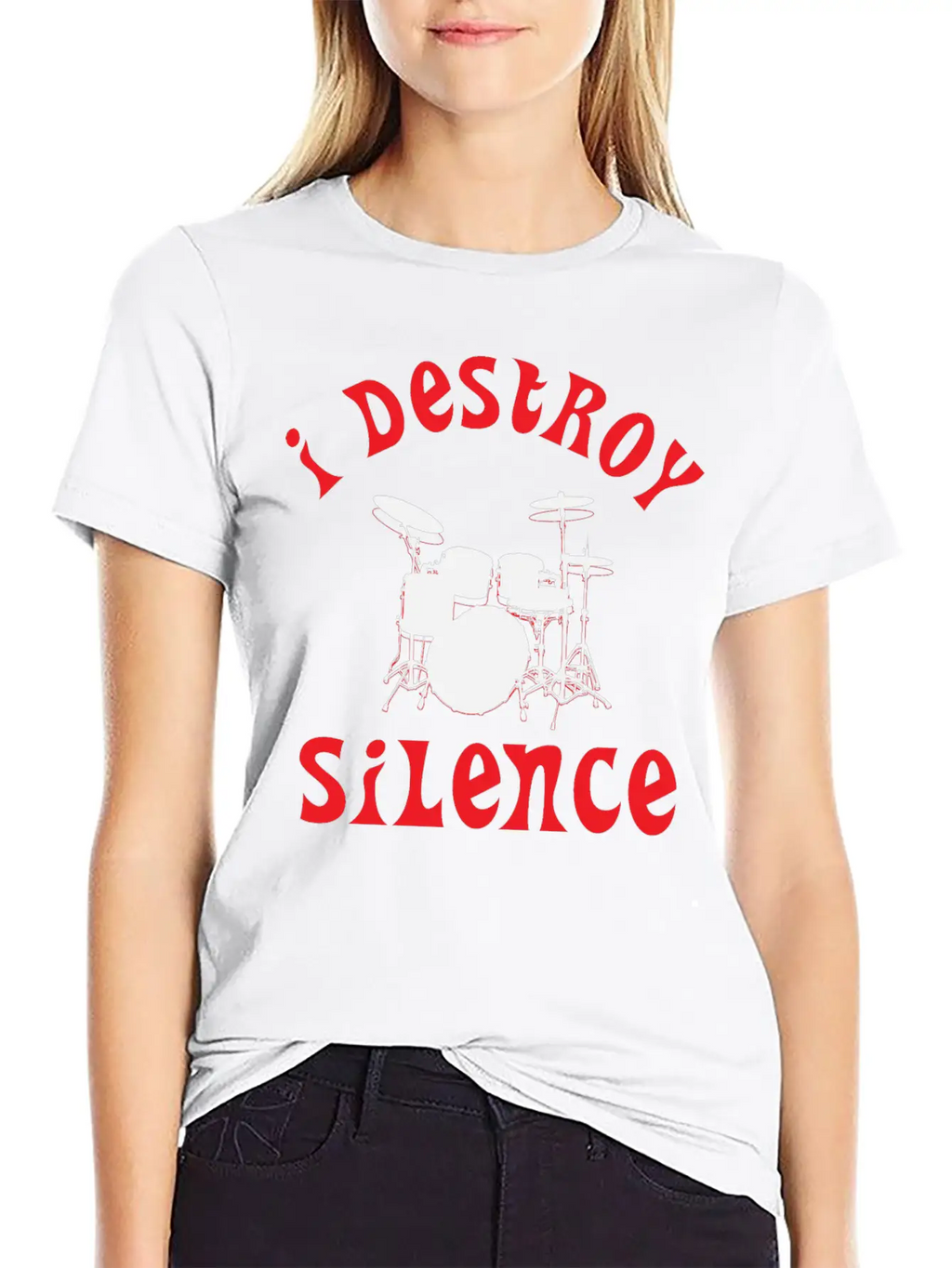 I Destroy Silence - Funny Drummer Unisex Casual T-Shirt – Clean Design For Daily Comfort