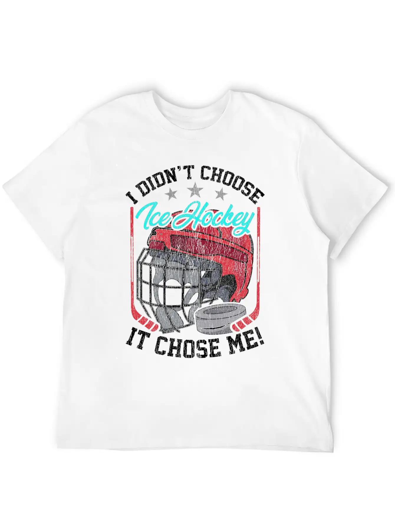 I Didn't Choose Ice Hockey It Chose Me Breathable Graphic T-Shirt – Perfect For Casual Days