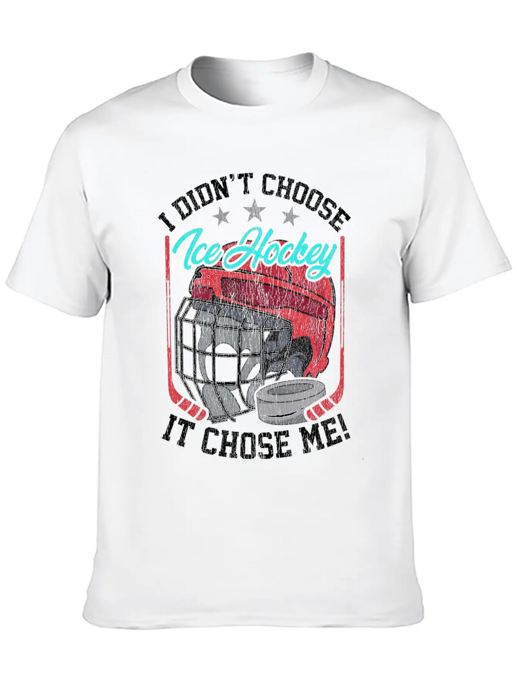 I Didn't Choose Ice Hockey It Chose Me Breathable Graphic T-Shirt – Perfect For Casual Days