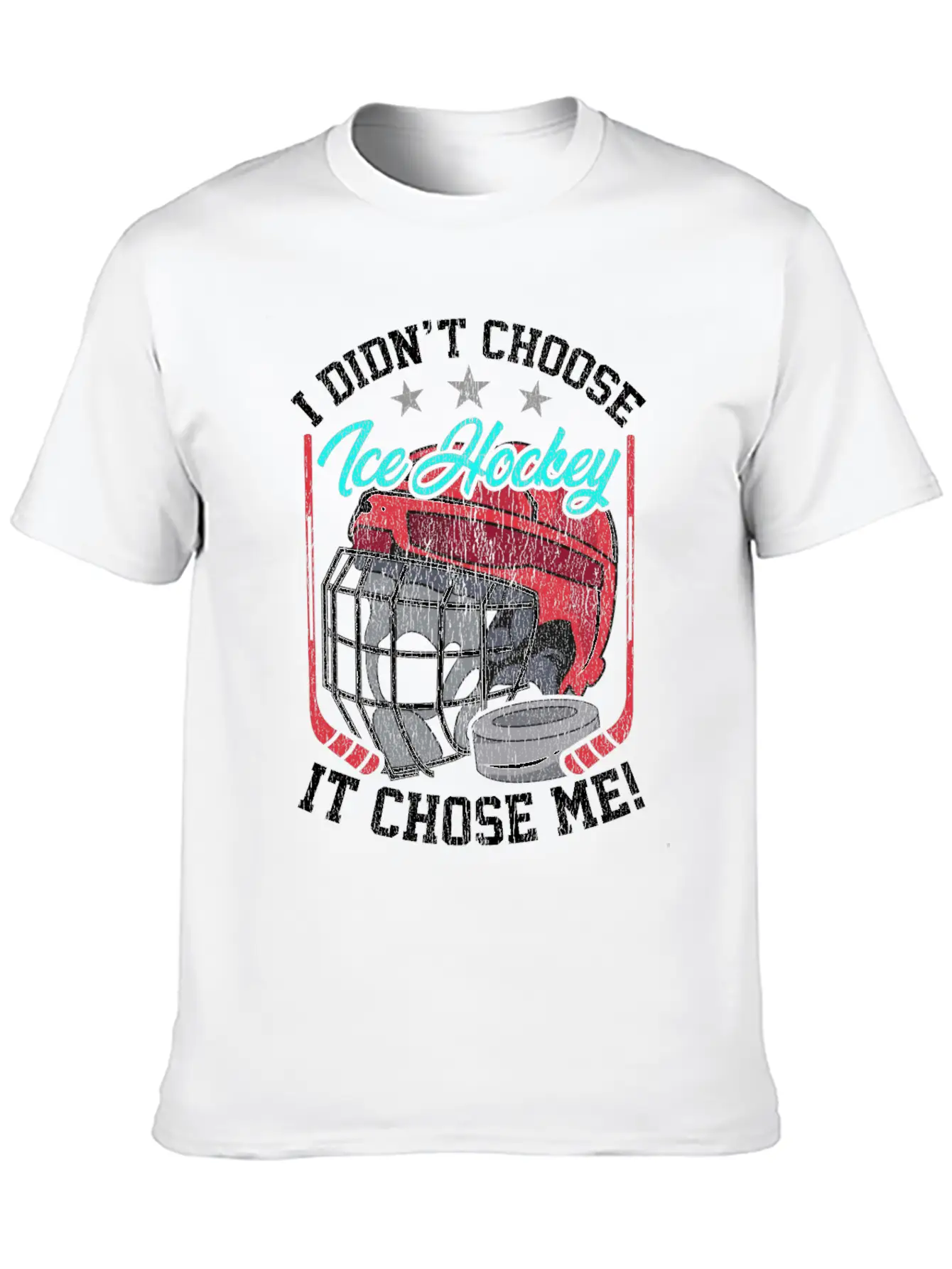 I Didn't Choose Ice Hockey It Chose Me Breathable Graphic T-Shirt – Perfect For Casual Days