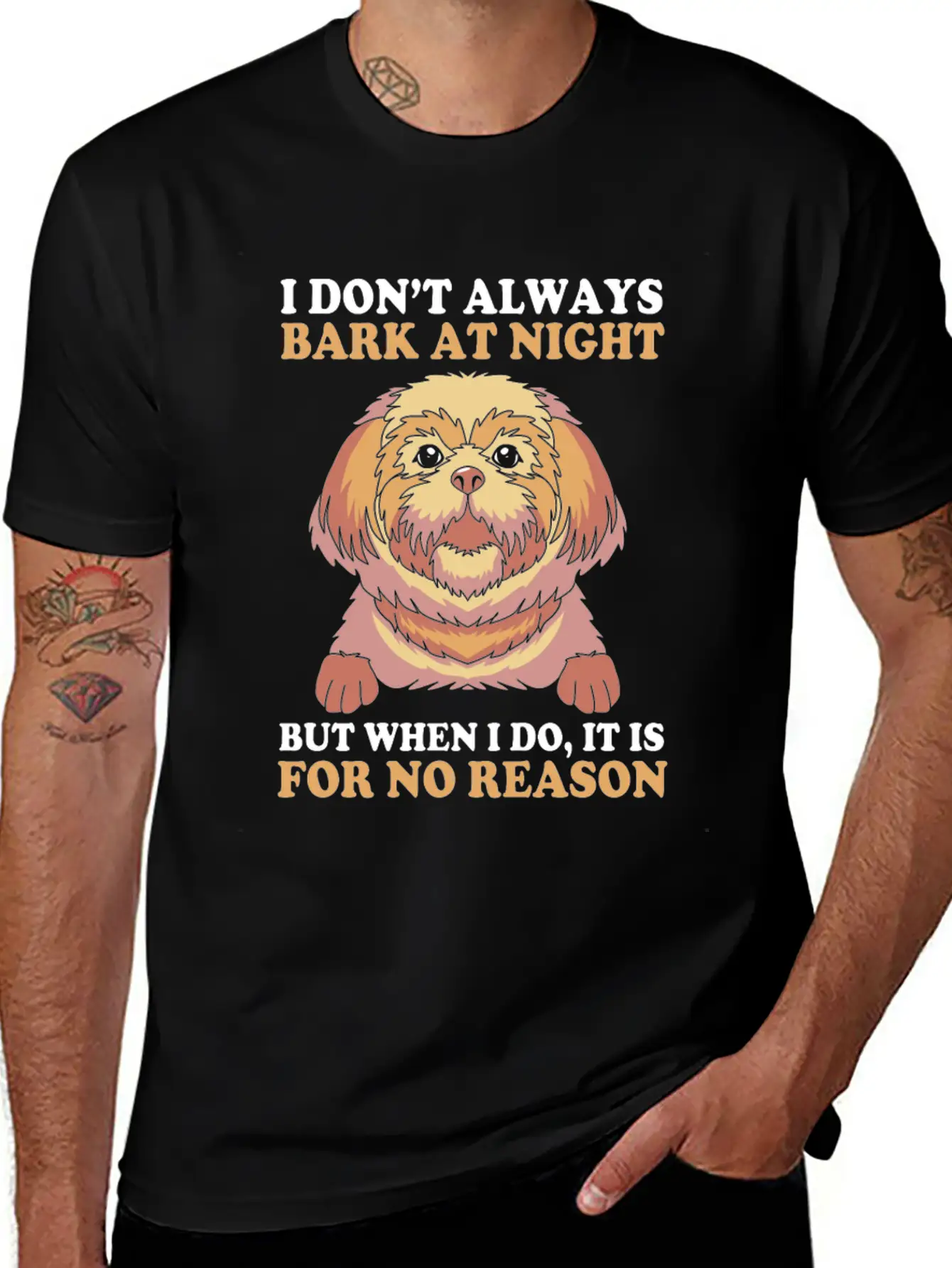 I Dont Always Bark At Night Dog Pun Funny Shih Tzu Basic Graphic T-Shirt – Daily Comfort In Soft Cotton
